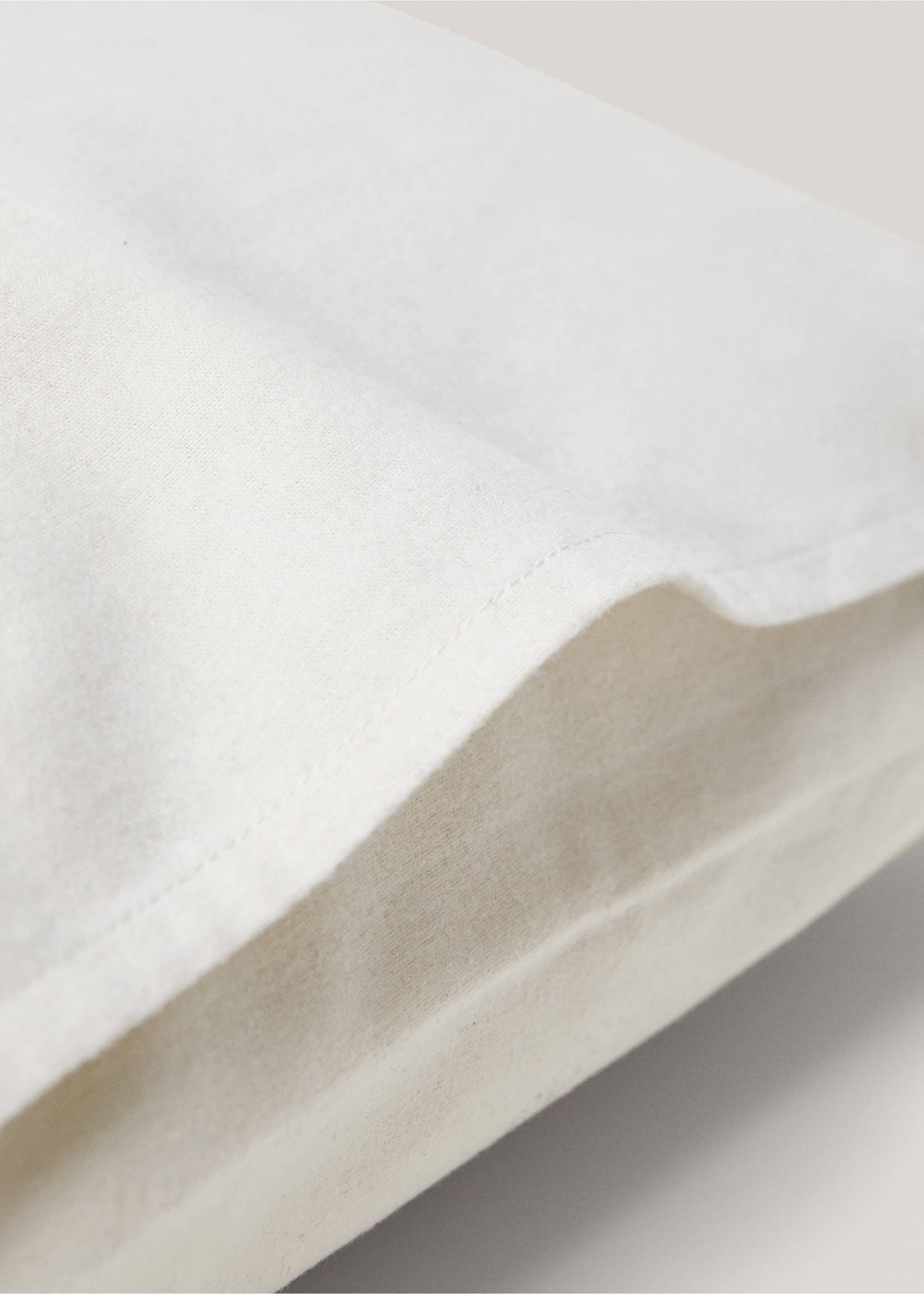 Plain flannel pillow case 60x60cm (Pack of 2) - Details of the article 2, Beige. Ref: 57099218-00.