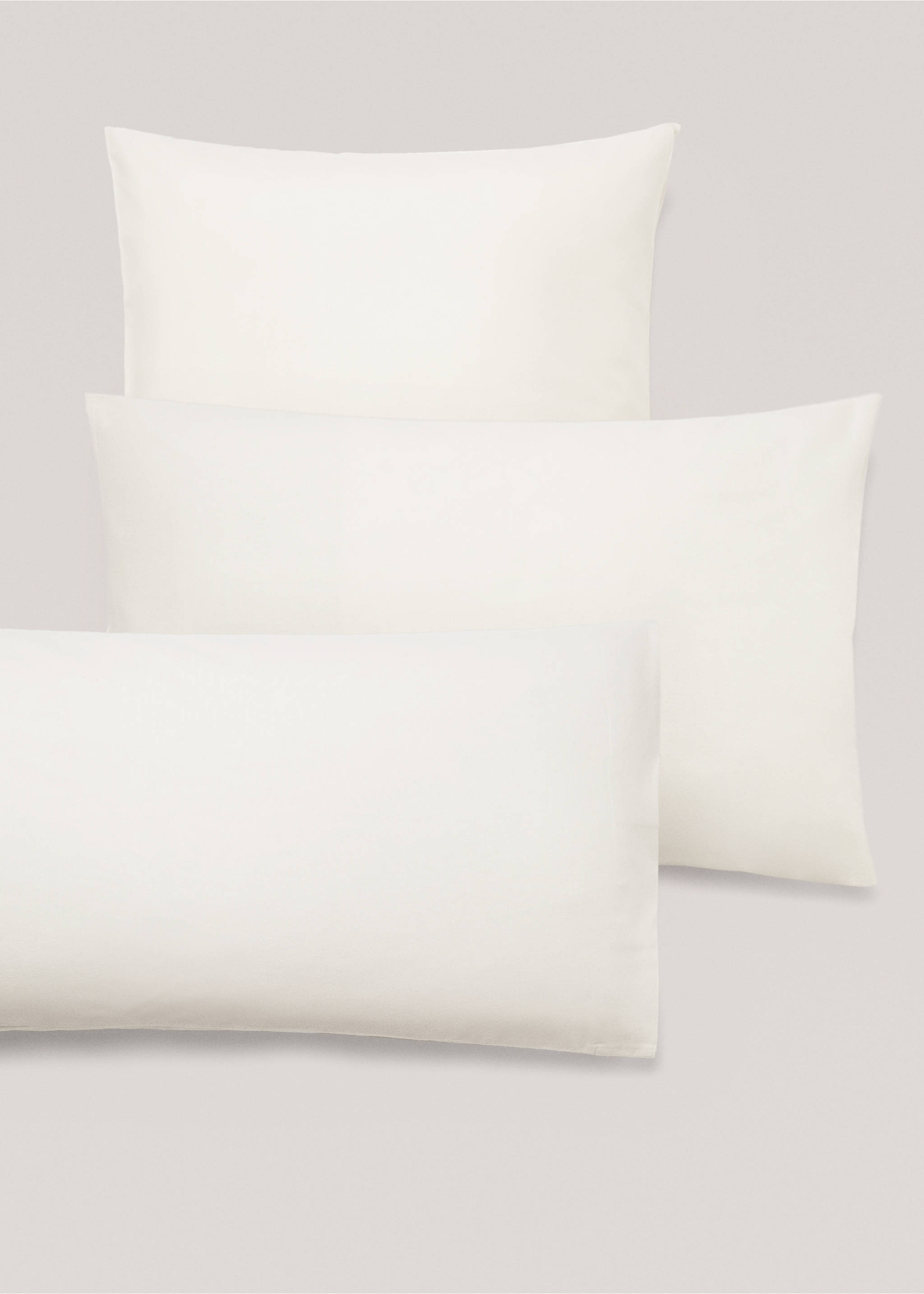 Plain flannel pillow case 60x60cm (Pack of 2) - Details of the article 4, Beige. Ref: 57099218-00.
