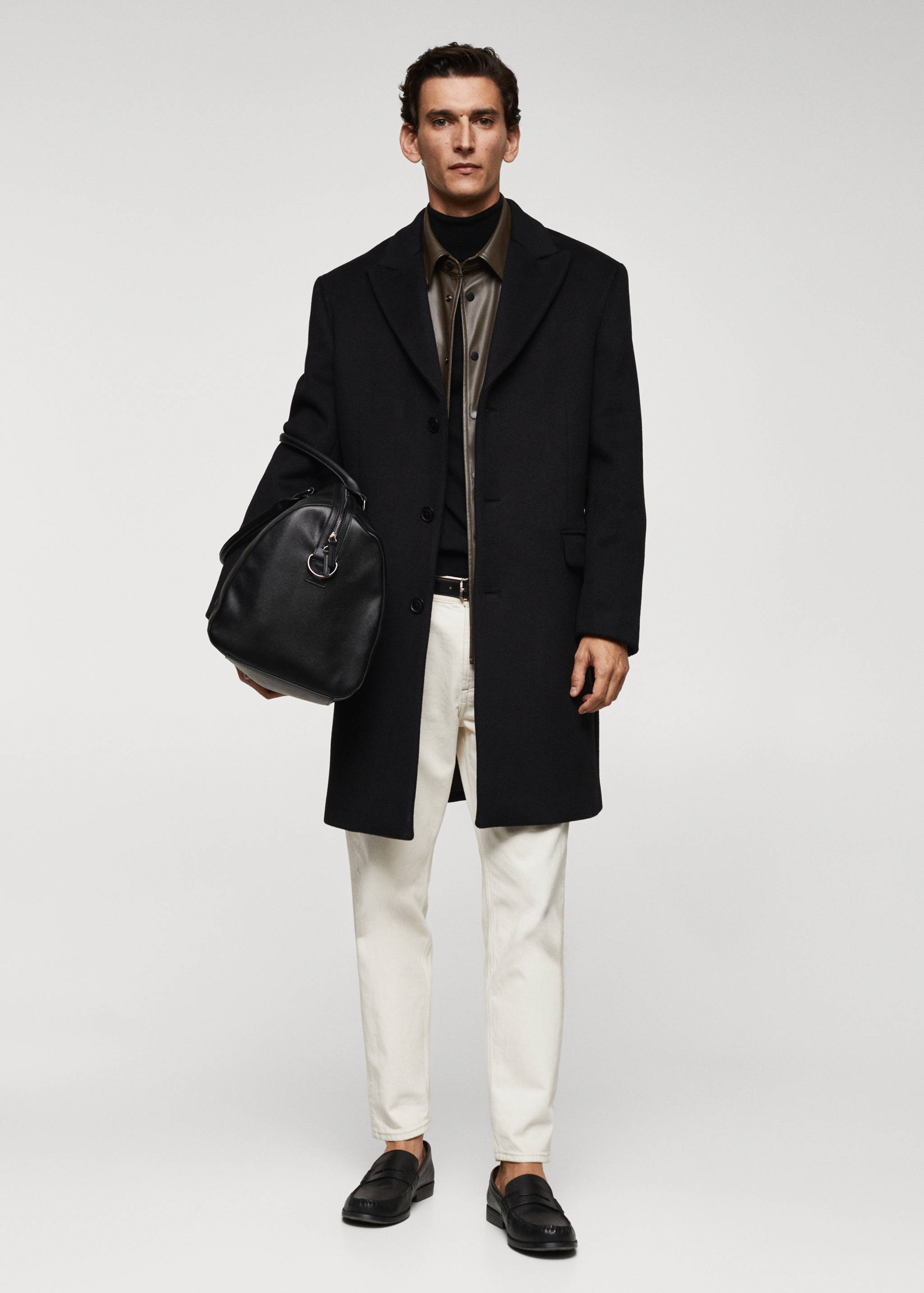 Regular fit wool coat - General plane