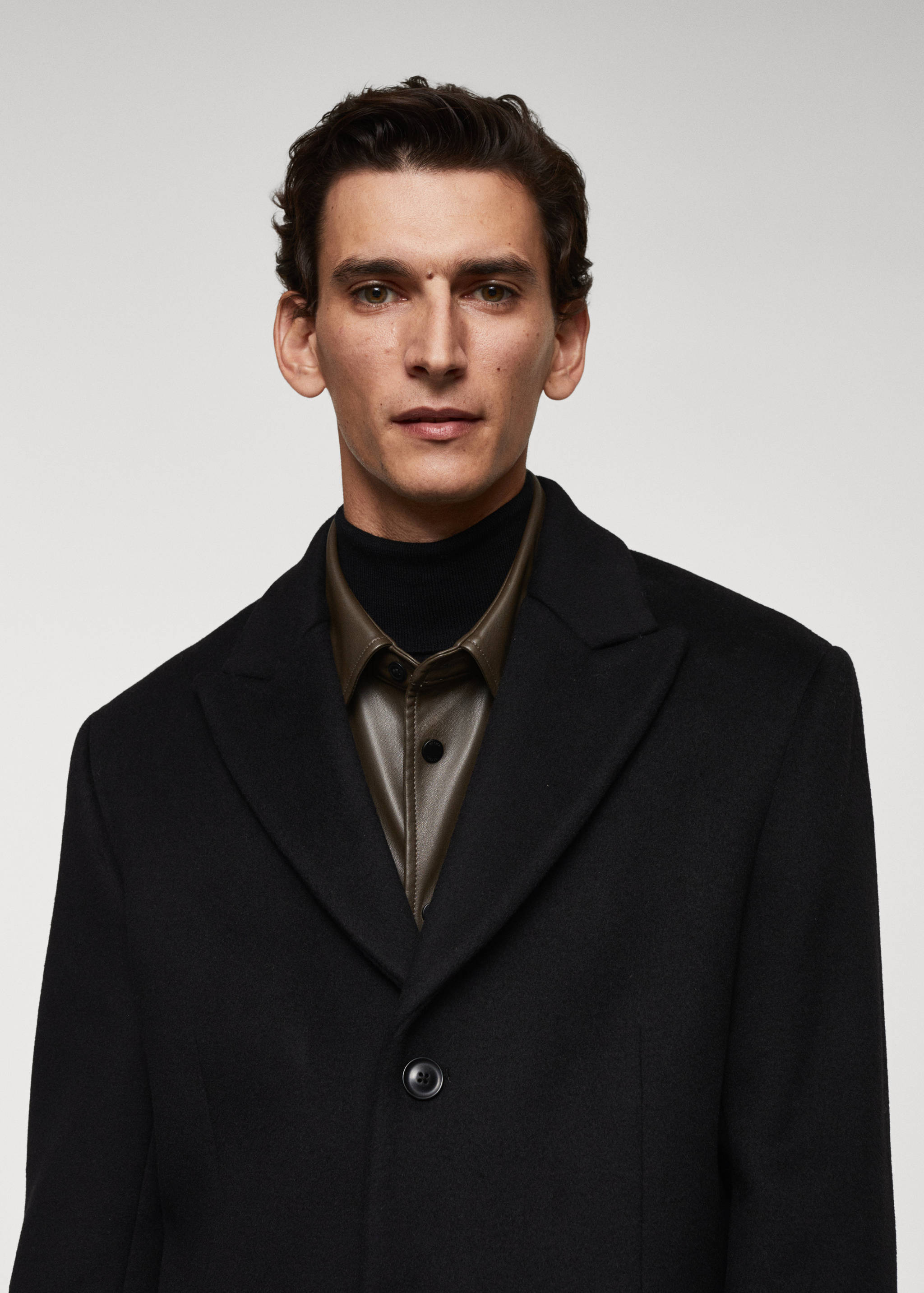 Regular fit wool coat - Details of the article 1