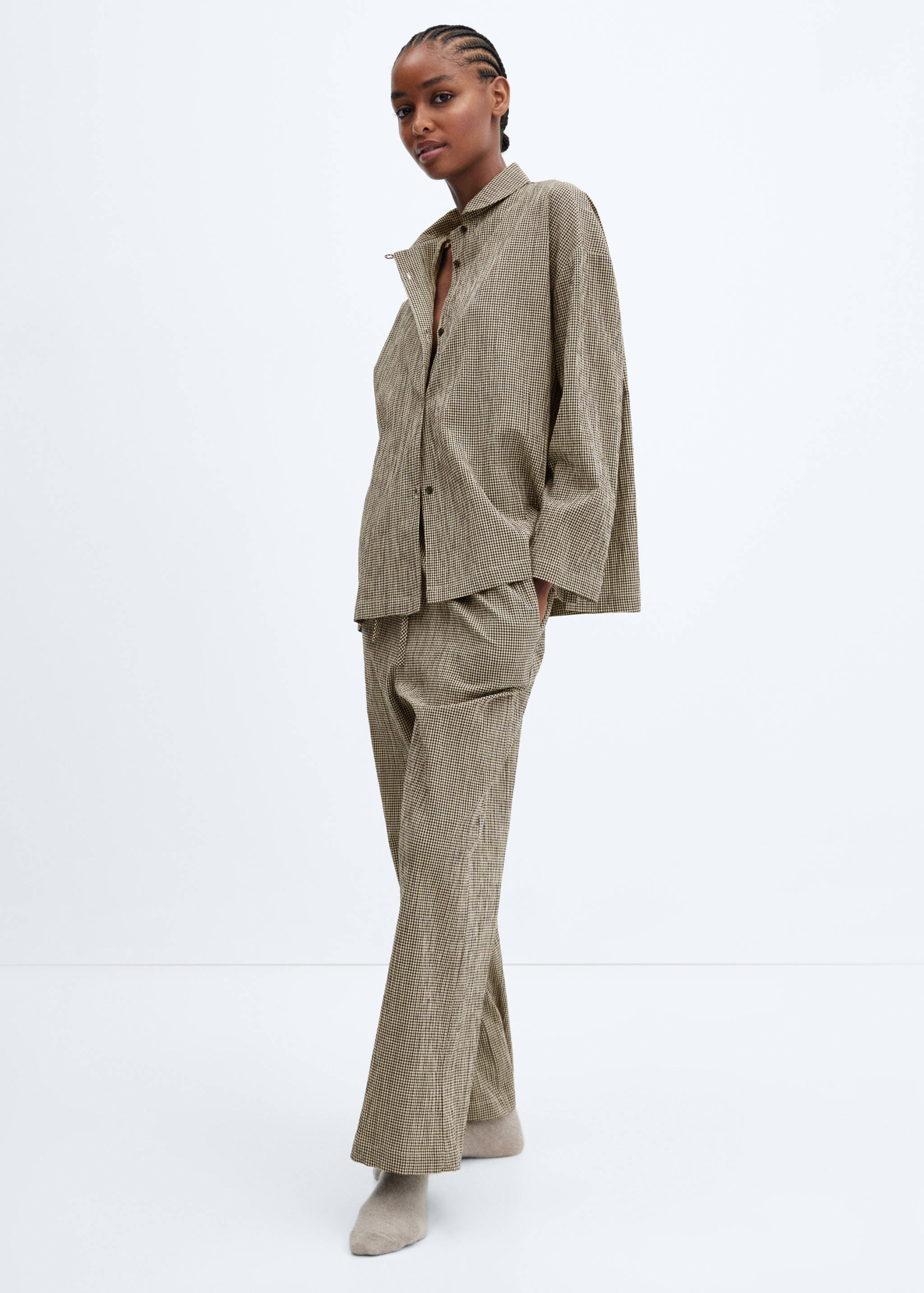 Ginghamrutig bomullspyjamas - Detaljer om artikeln 1