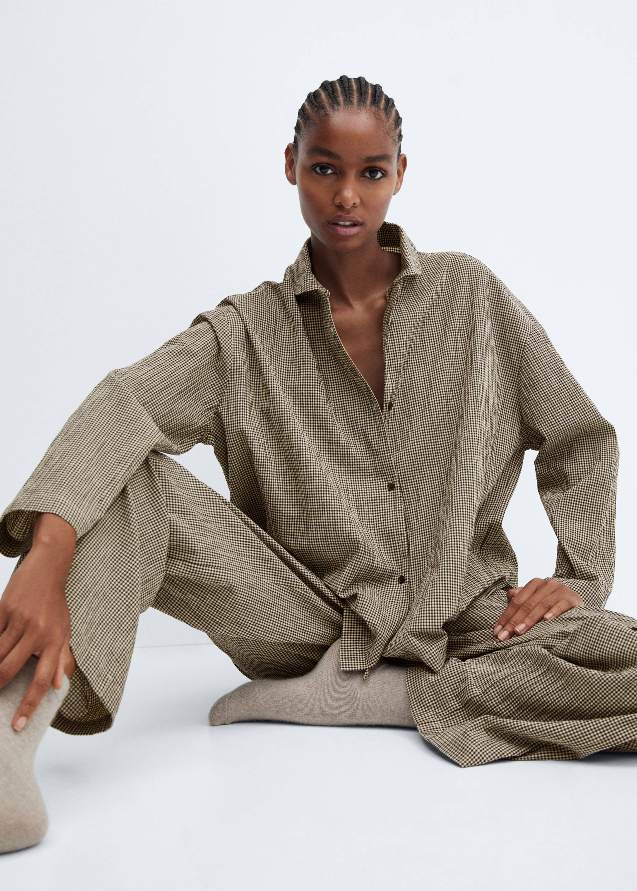 Ginghamrutig bomullspyjamas - Detaljer om artikeln 2