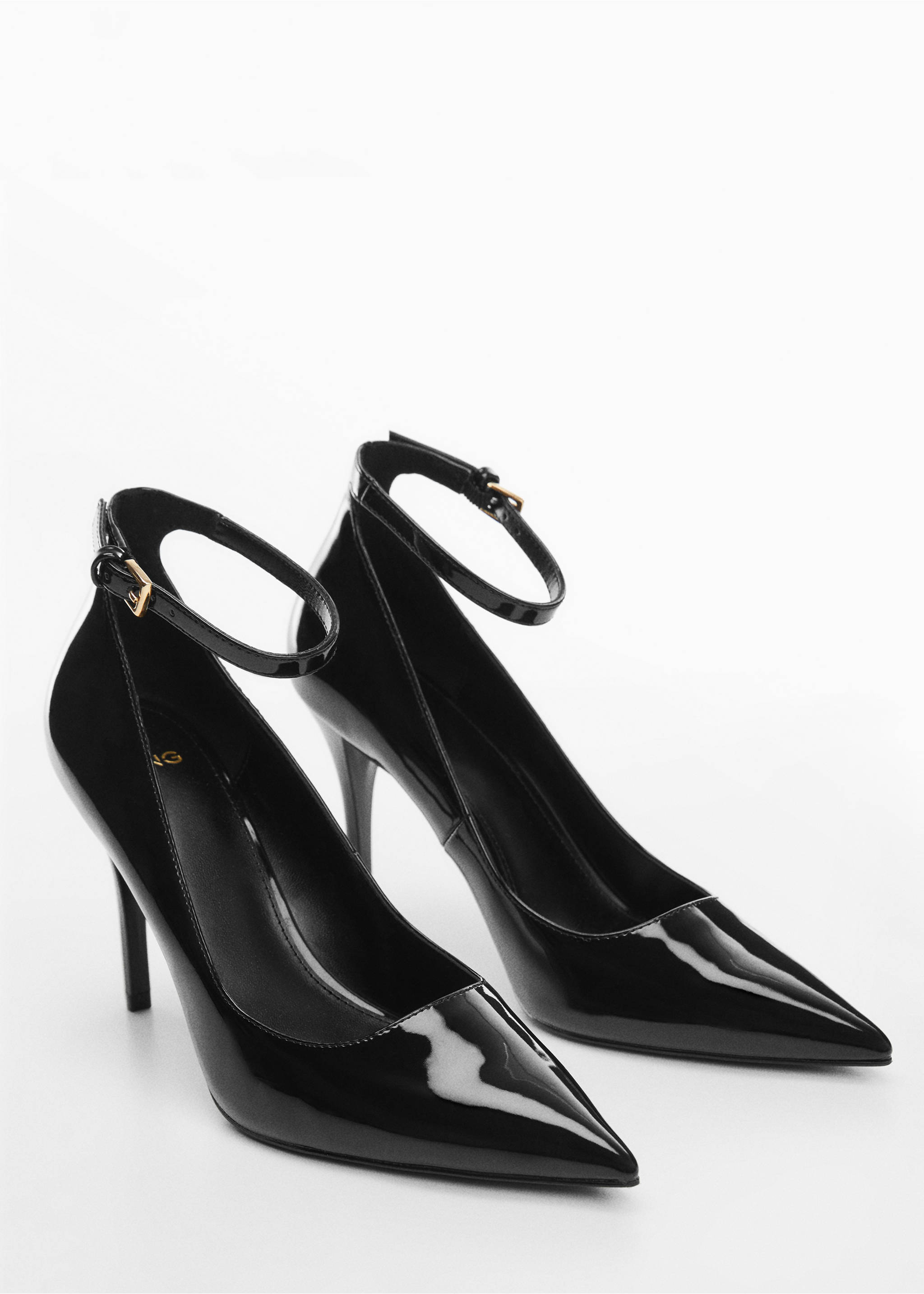 Patent-effect stiletto-heel shoes - Medium plane, Black. Ref: 67000260-00.
