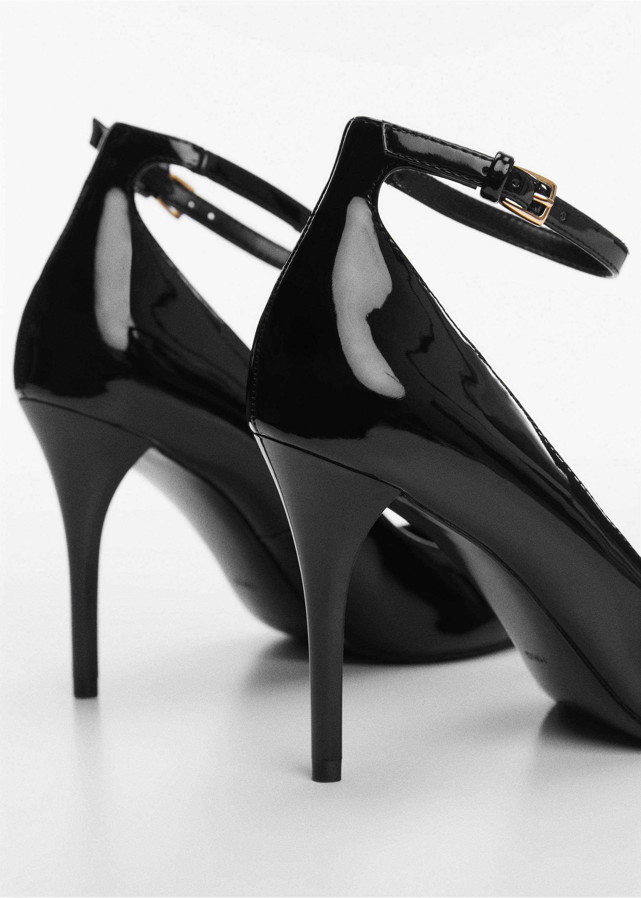 Patent-effect stiletto-heel shoes - Details of the article 1, Black. Ref: 67000260-00.