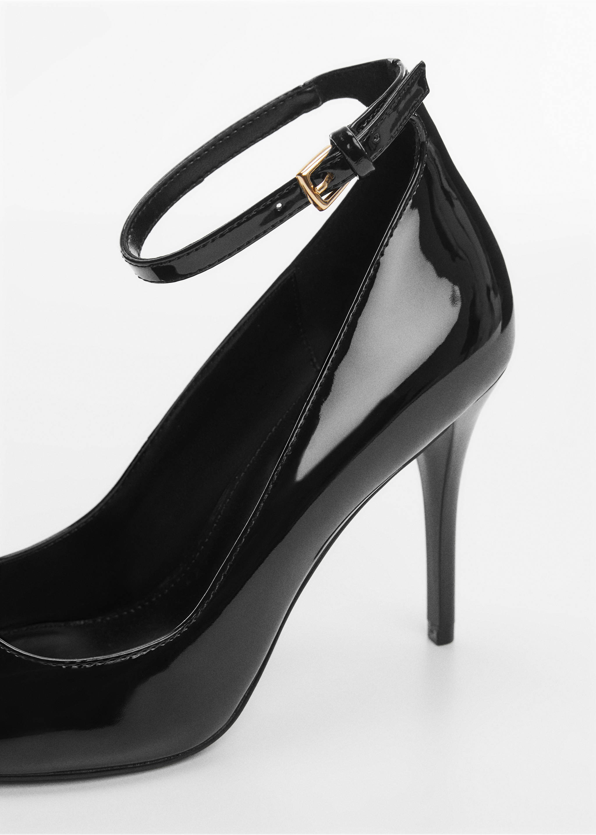 Patent-effect stiletto-heel shoes - Details of the article 2, Black. Ref: 67000260-00.