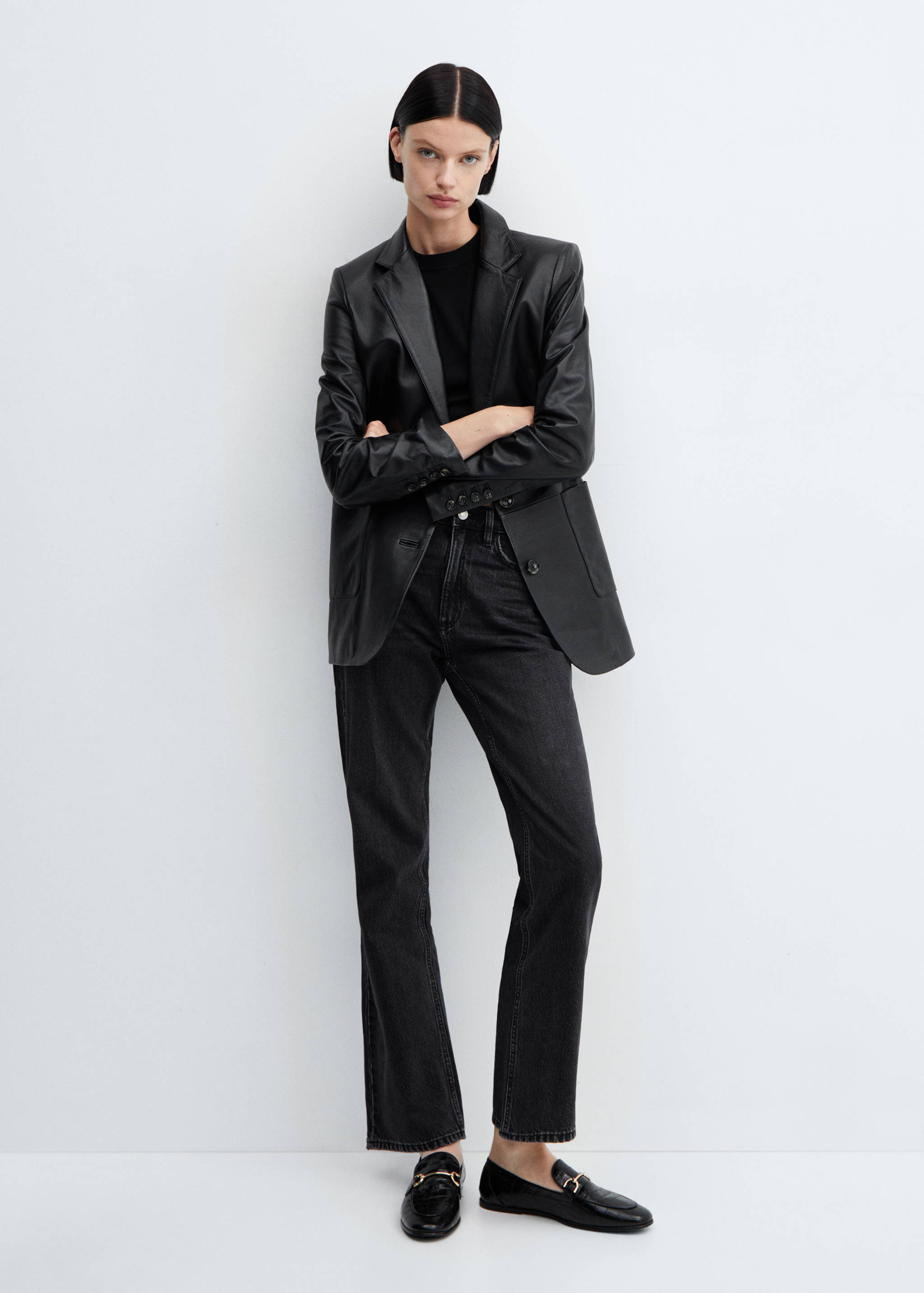 Leather loafers with metallic detail - General plane