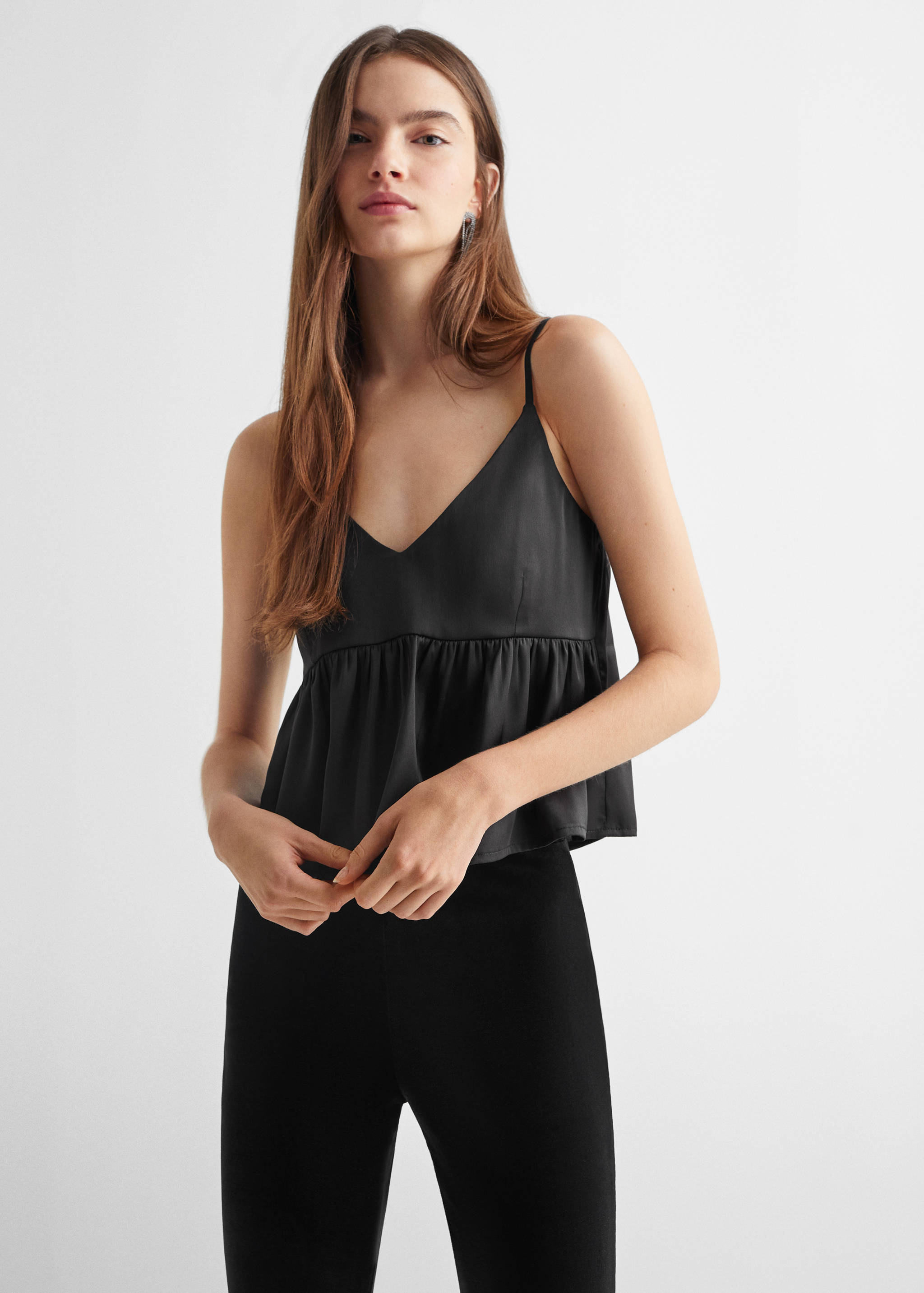 Top satiné à volants - Plan moyen