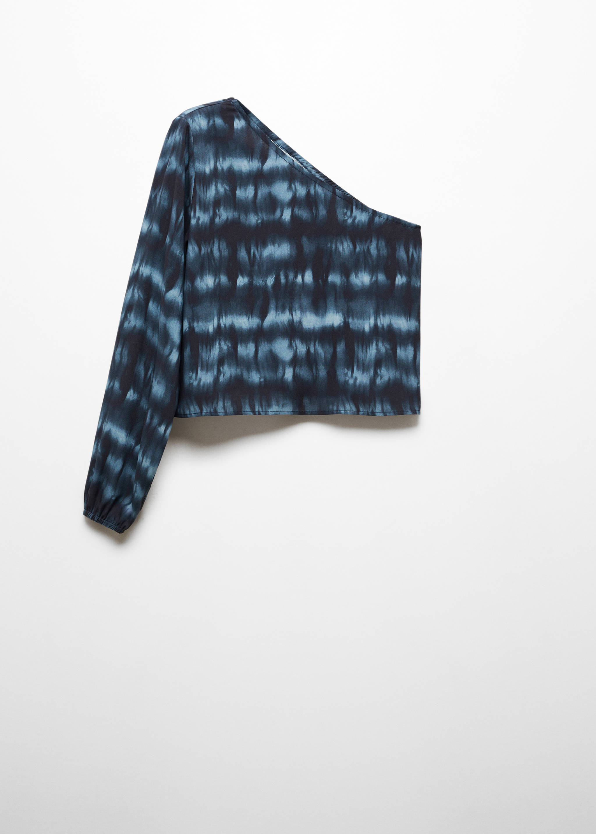 Asymmetrisk bluse med trykk - Artikkel uten modell