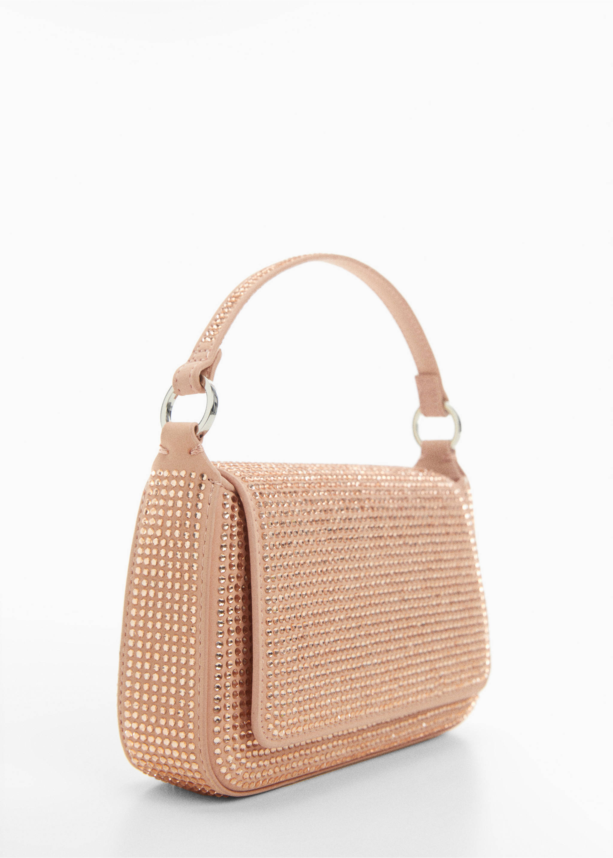 Mini rhinestone chain bag - Medium plane, Light Pink. Ref: 67000353-00.