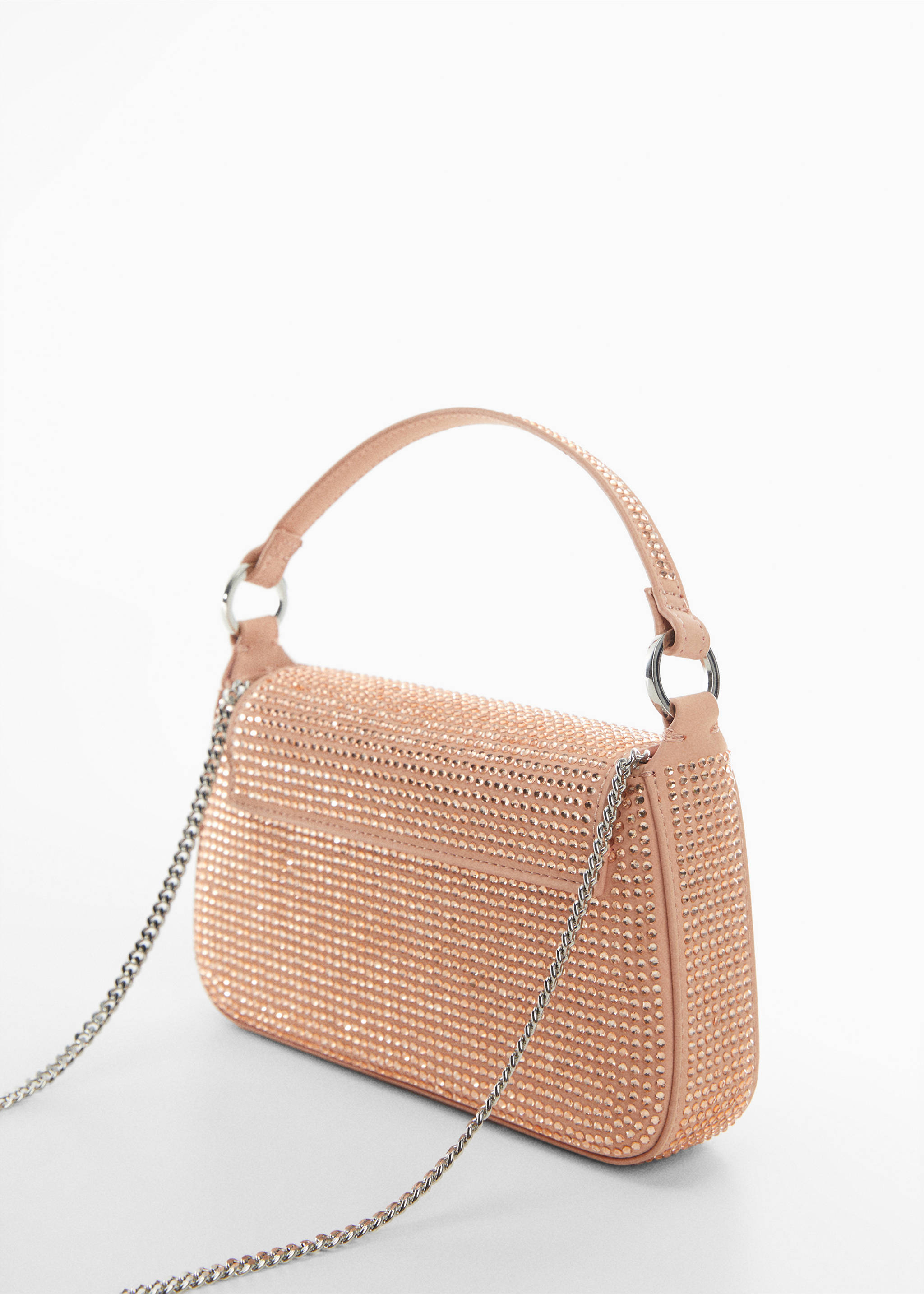 Mini rhinestone chain bag - Details of the article 2, Light Pink. Ref: 67000353-00.