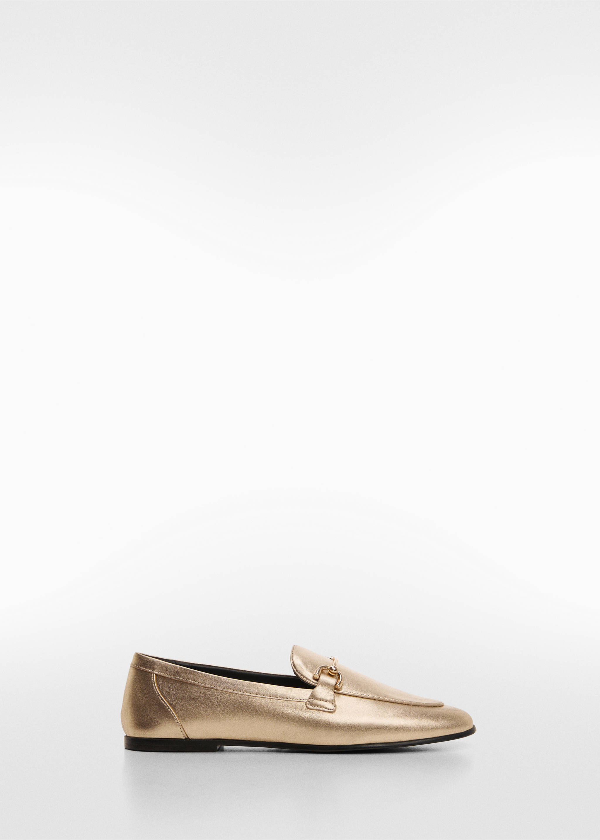Leather loafers with metallic detail - Article without model, Gold. Ref: 67000354-00.