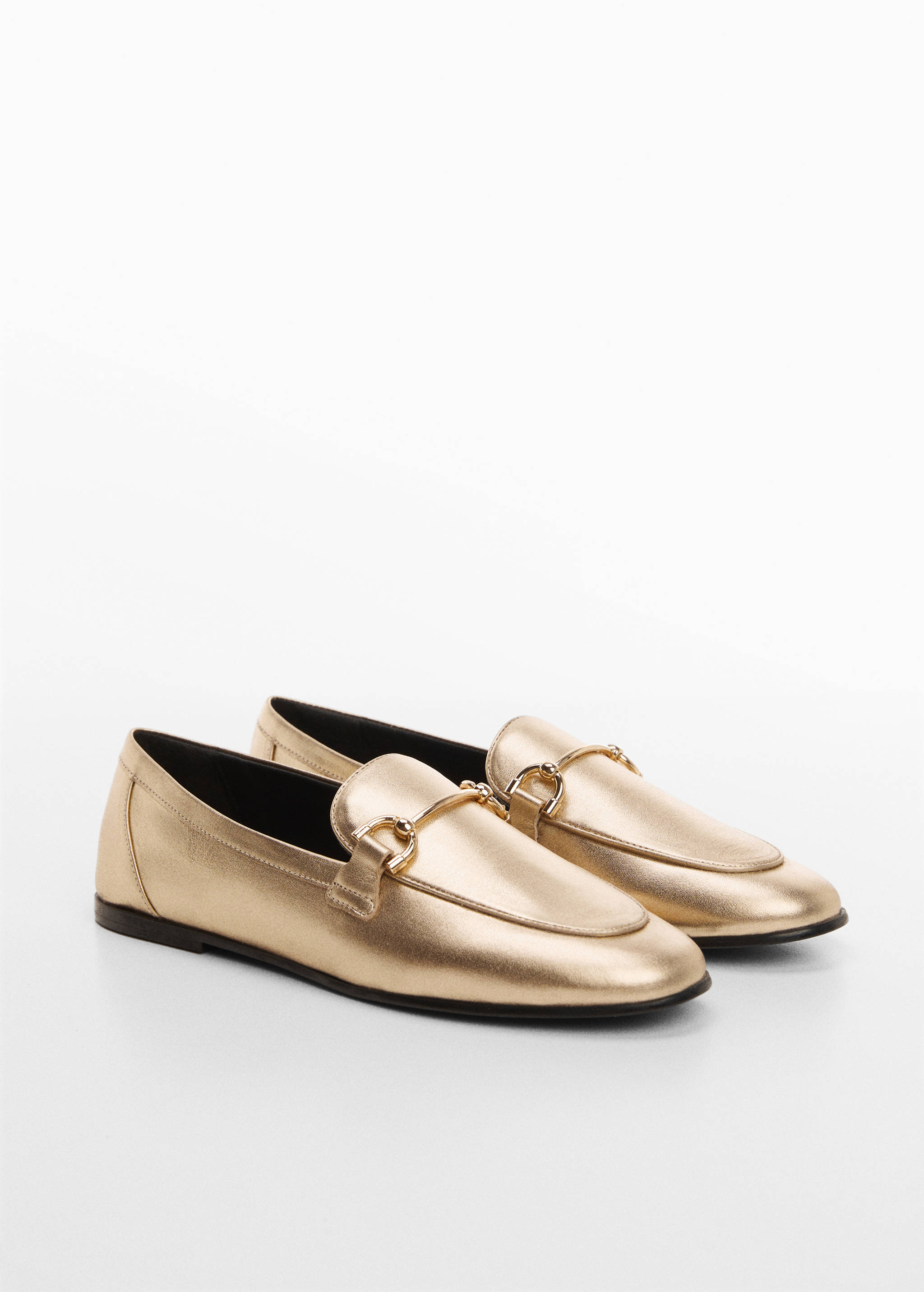 Leather loafers with metallic detail - Medium plane