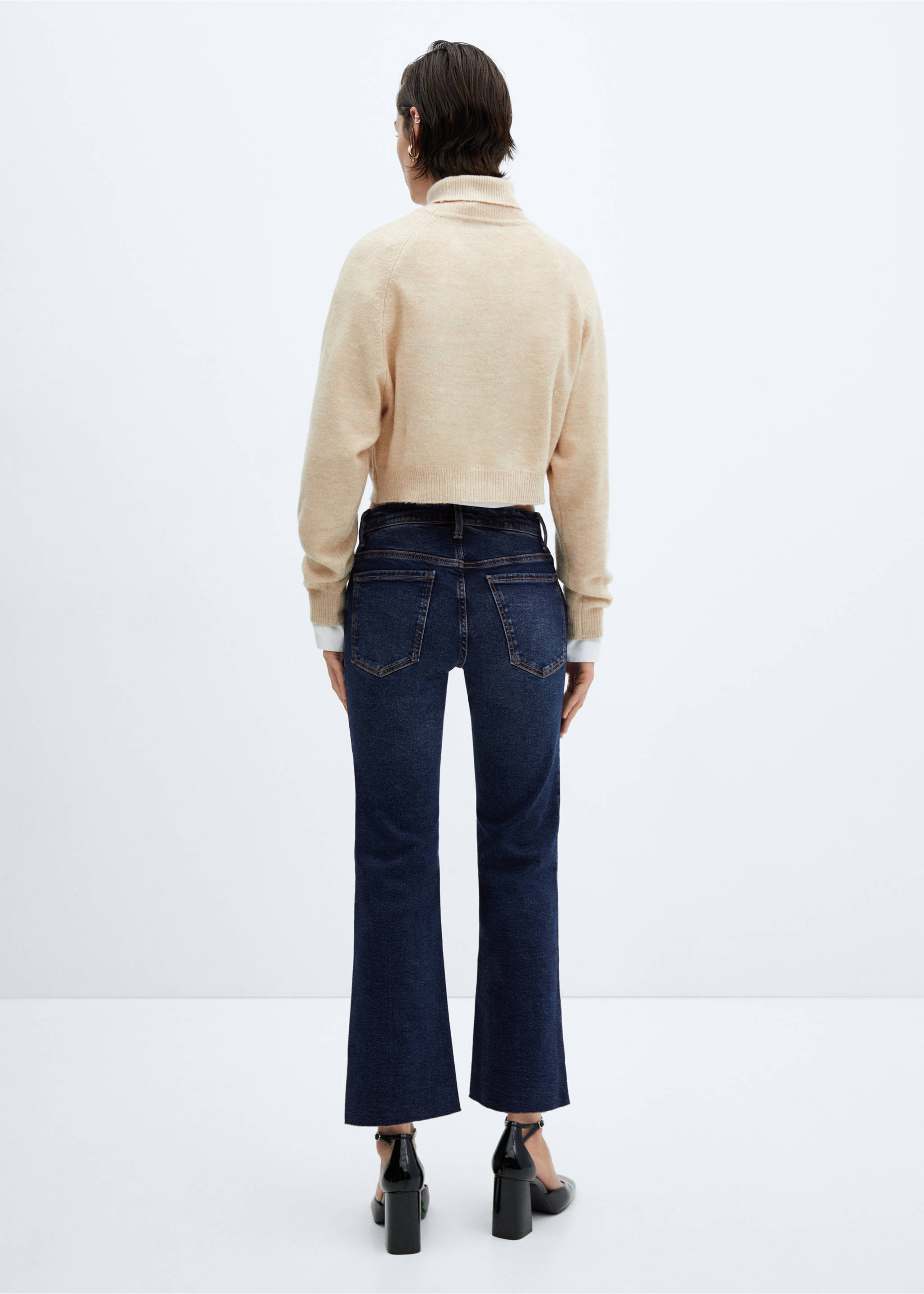 Sienna flared cropped jeans - Reverse of the article, Dark Blue. Ref: 67000355-00.