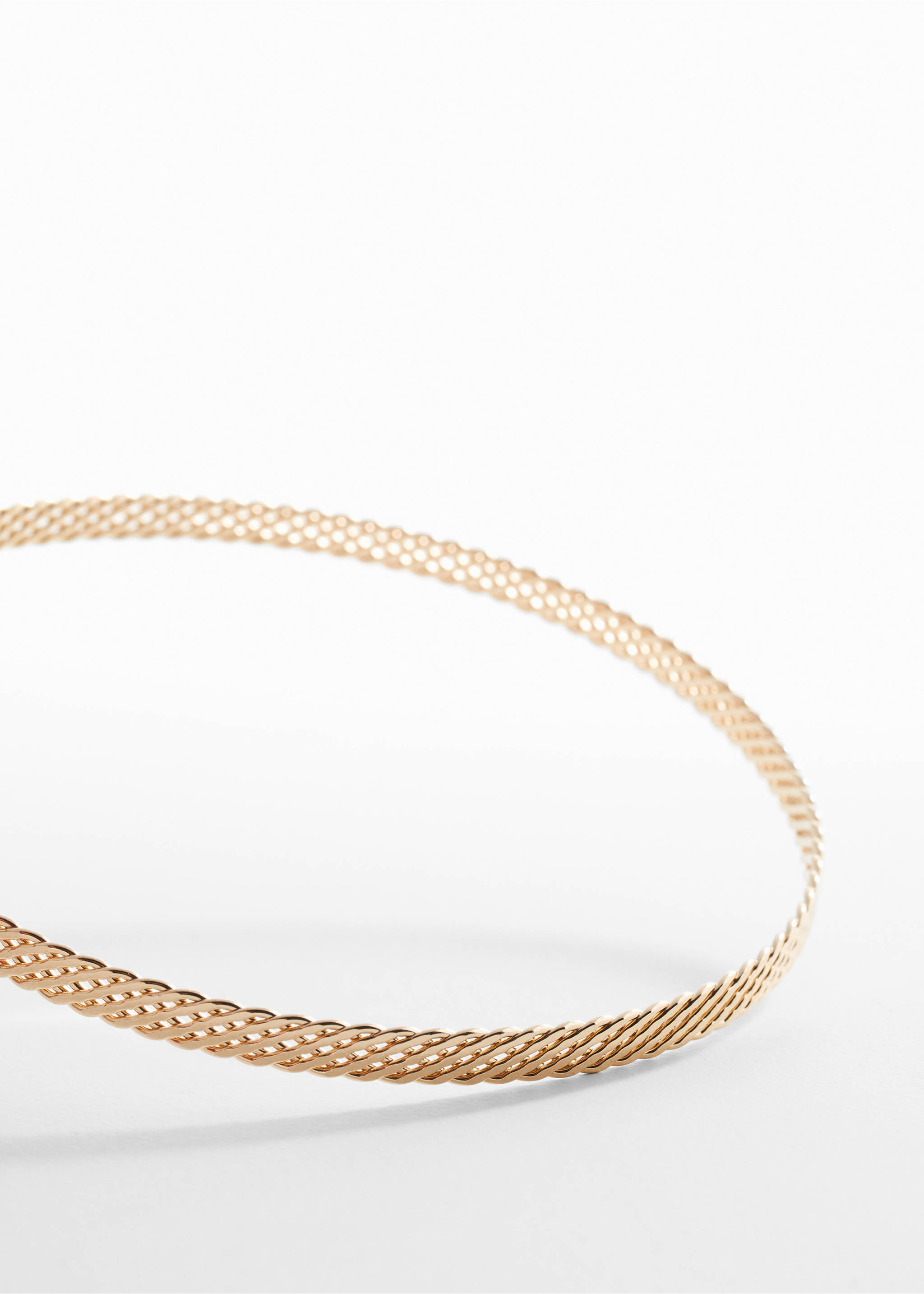 Braided choker necklace - Medium plane, Gold. Ref: 67000434-00.