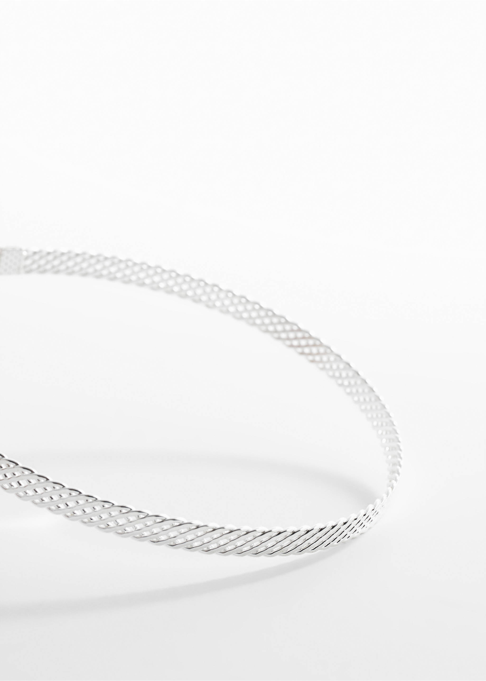 Choker-Halsband in Flechtoptik - Mittlere Ansicht, Silber. Ref: 67000434-00.