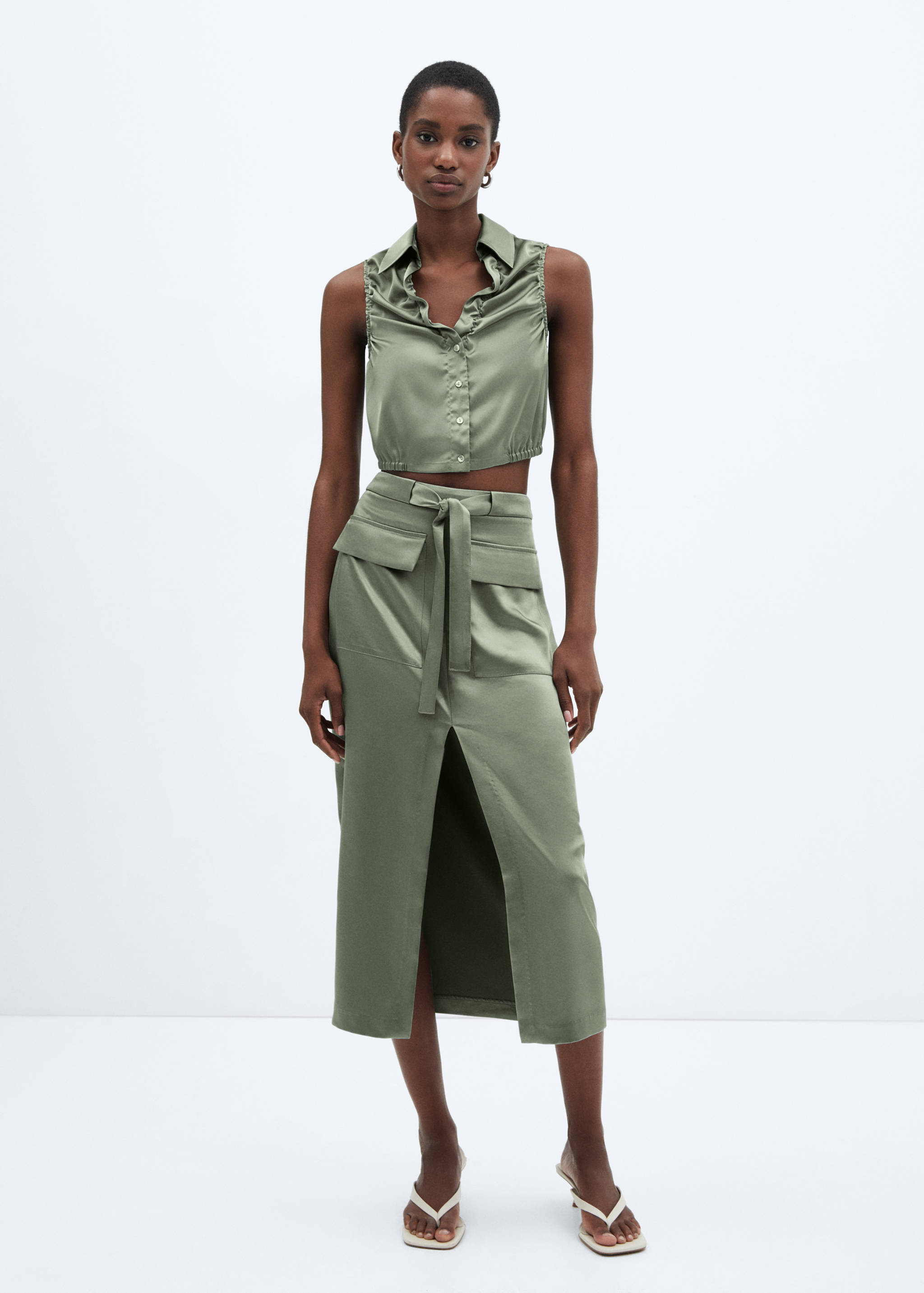 Ruched satin shirt - General plane