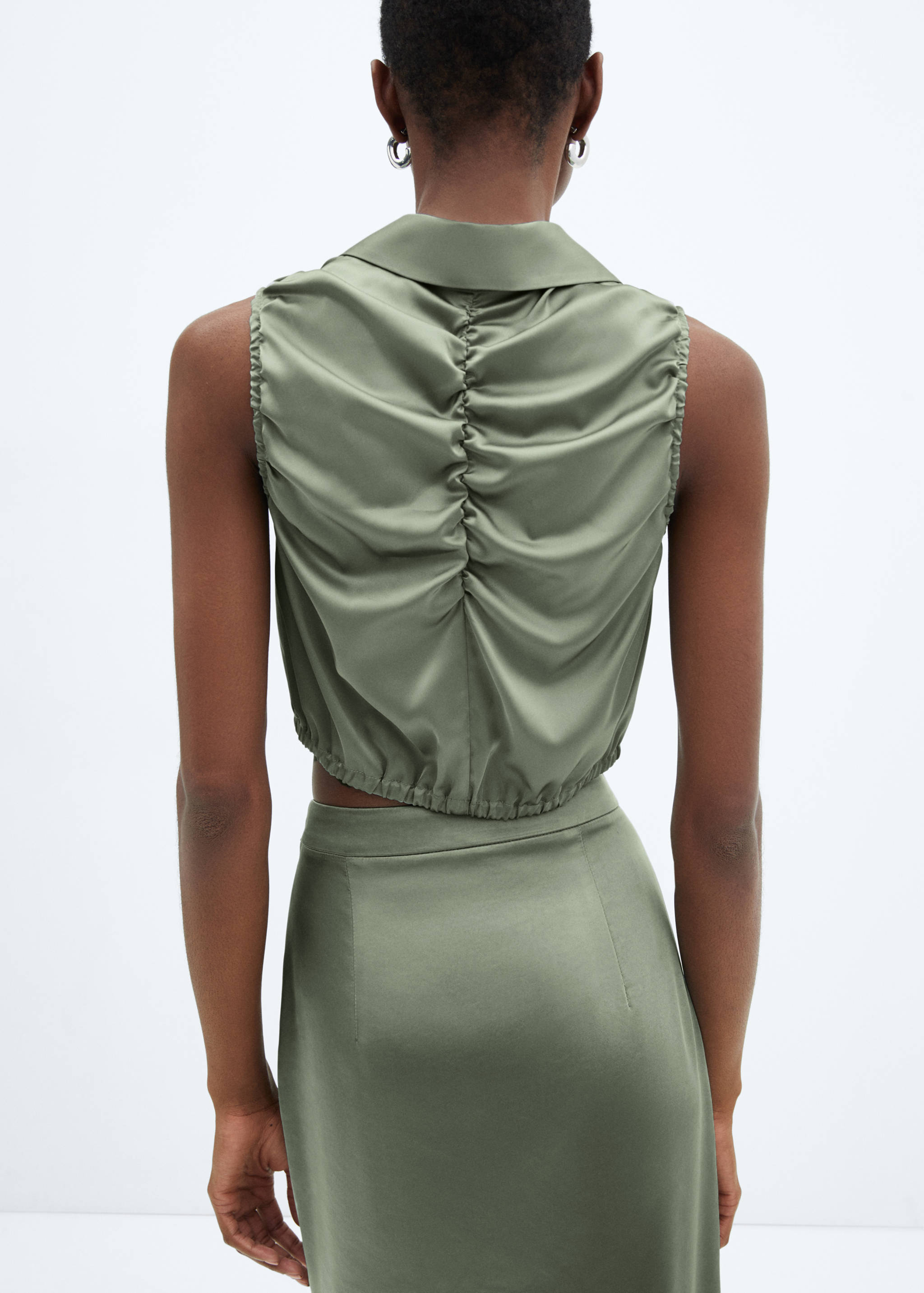 Ruched satin shirt - Reverse of the article