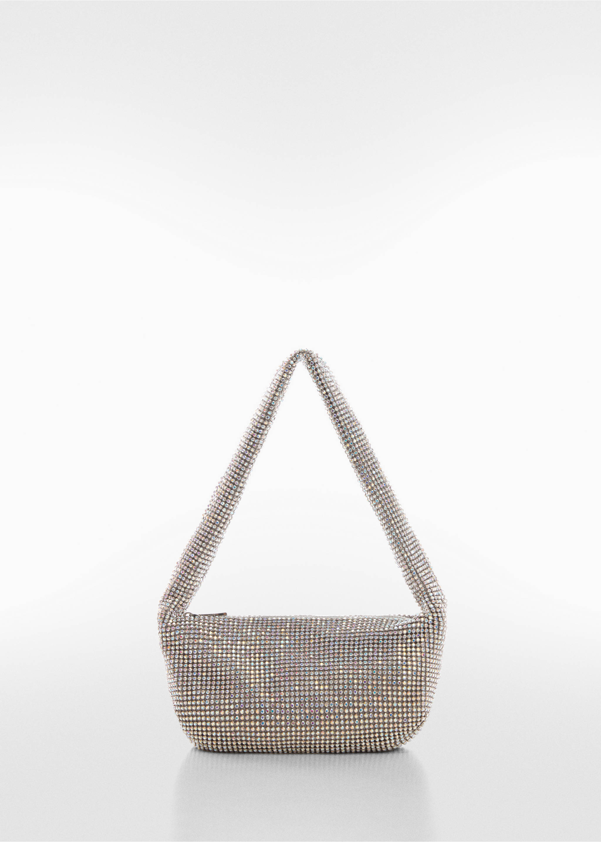 Rhinestone shoulder bag - Article without model, Silver. Ref: 67000443-00.