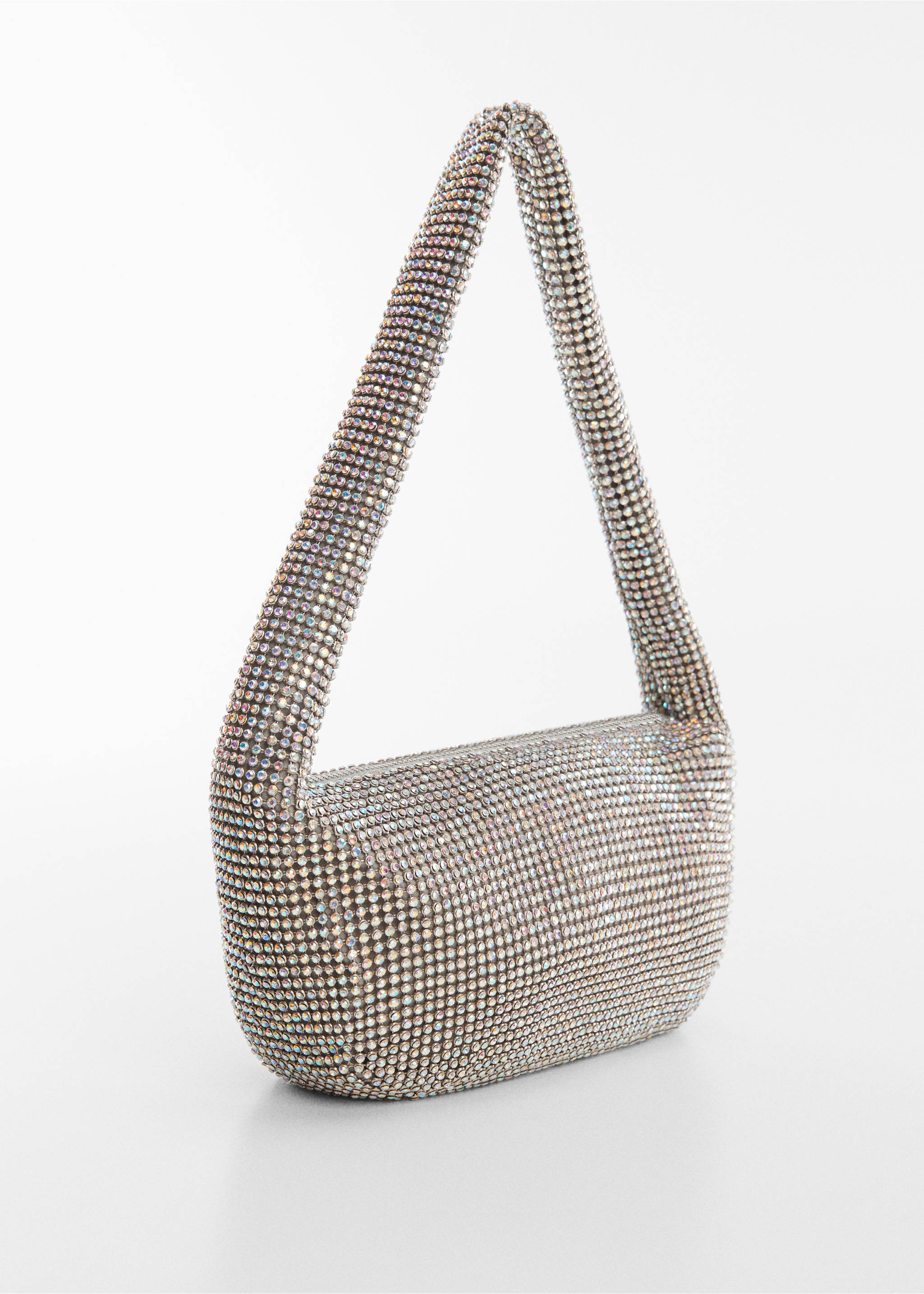 Rhinestone shoulder bag - Medium plane, Silver. Ref: 67000443-00.