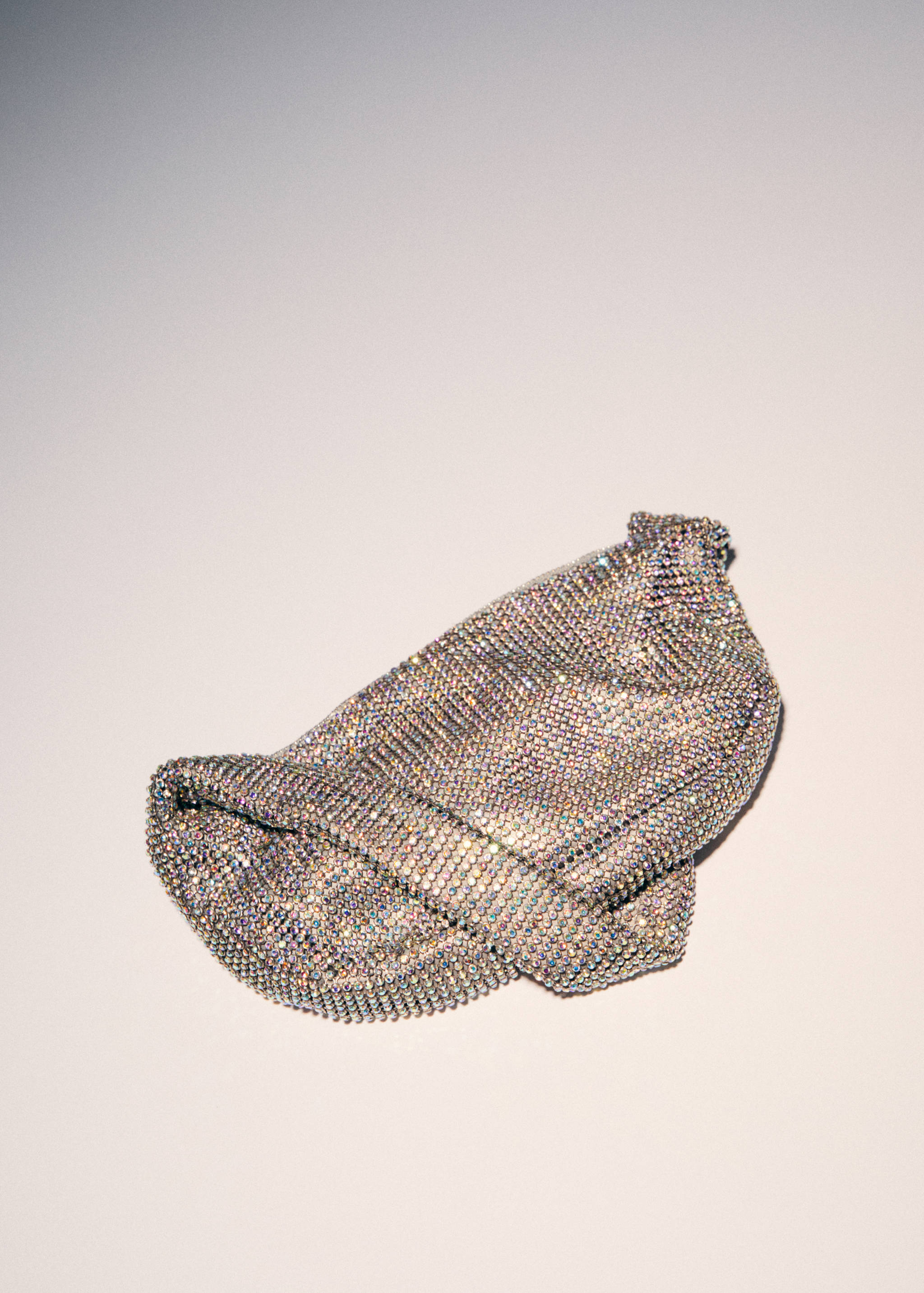 Rhinestone shoulder bag - Details of the article 6, Silver. Ref: 67000443-00.