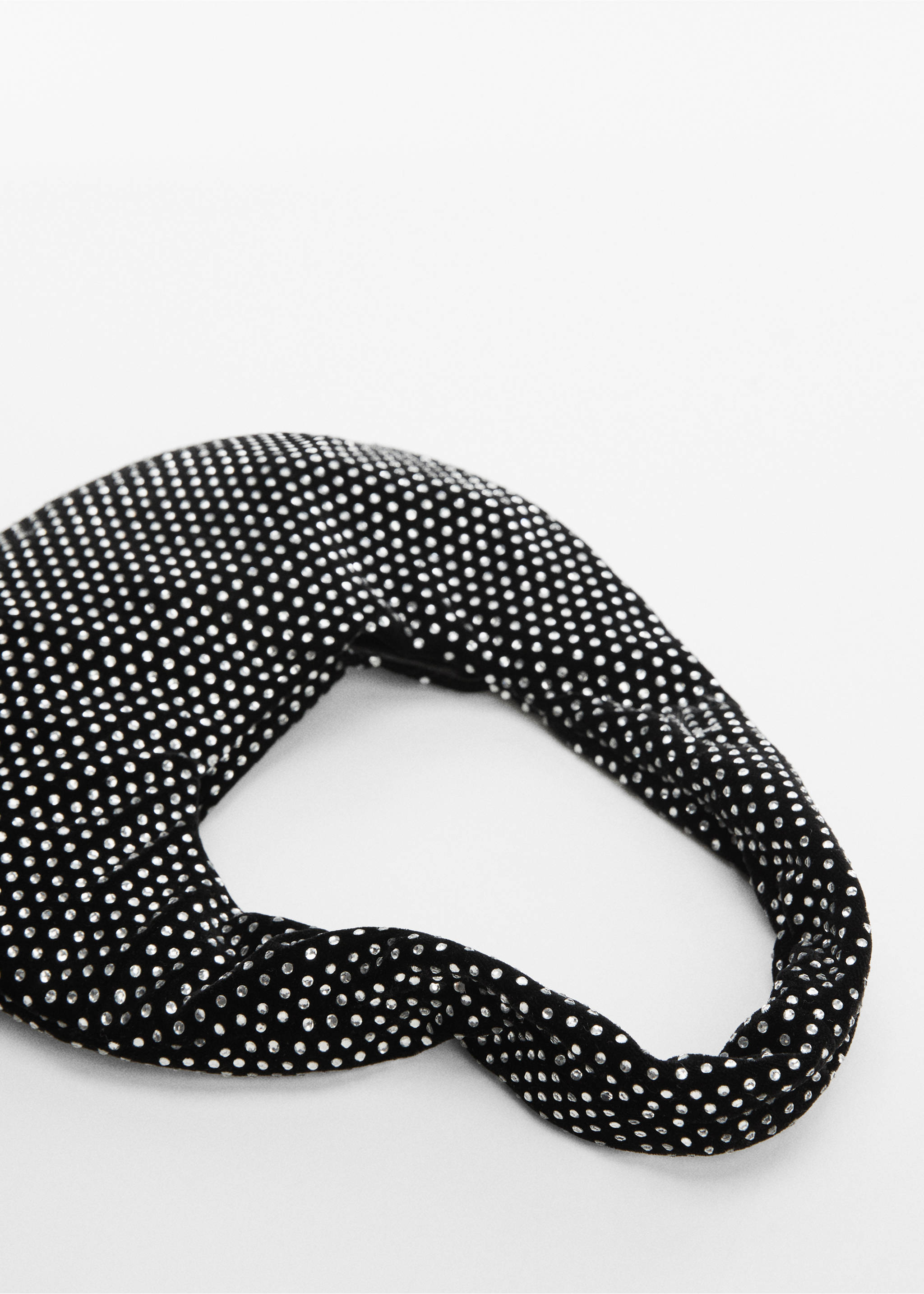 Strassbesetzte Samttasche - Detail des Artikels 1, Schwarz. Ref: 67000444-00.