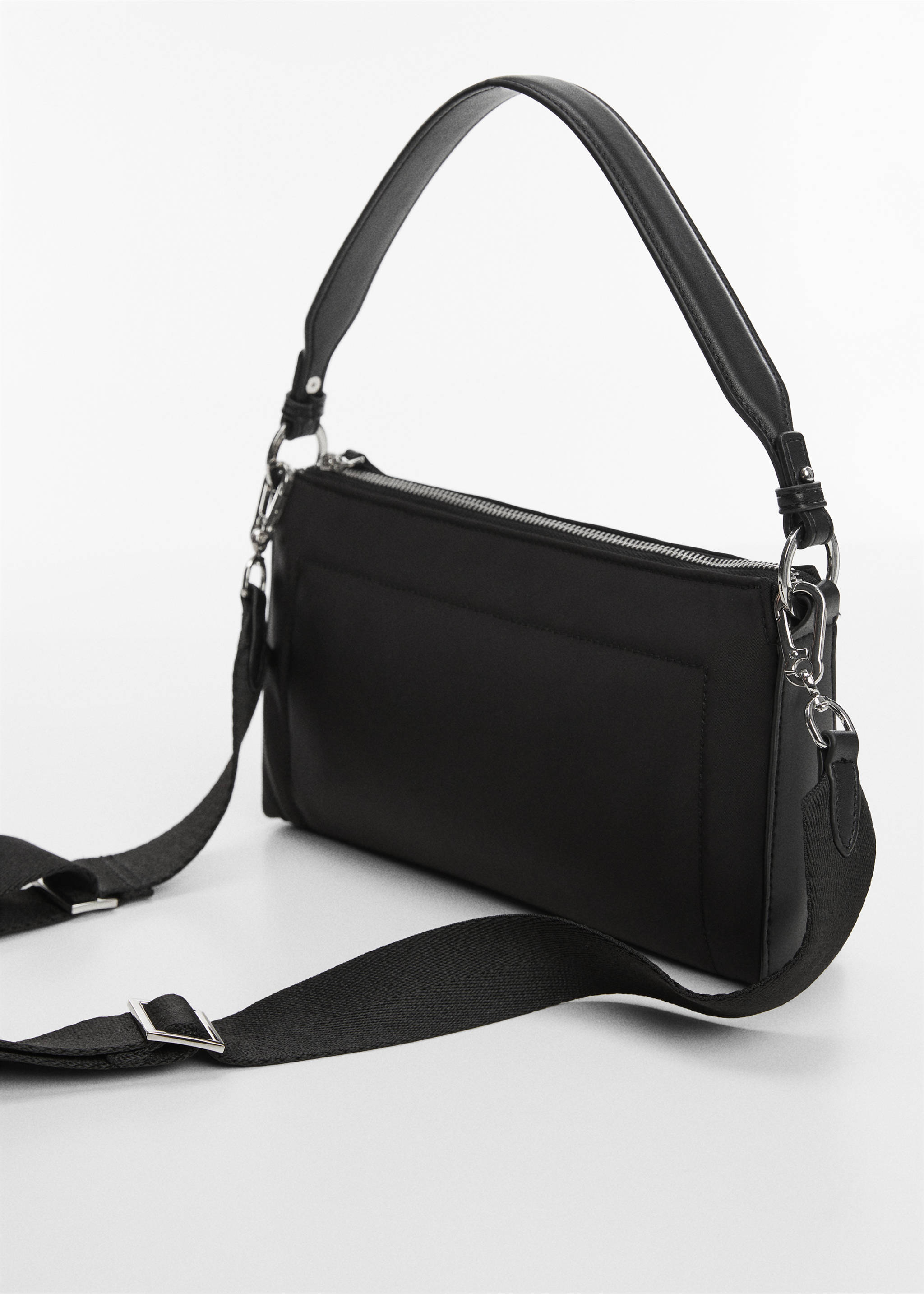 Shoulder bag with short handle - Details of the article 1, Black. Ref: 67000450-00.