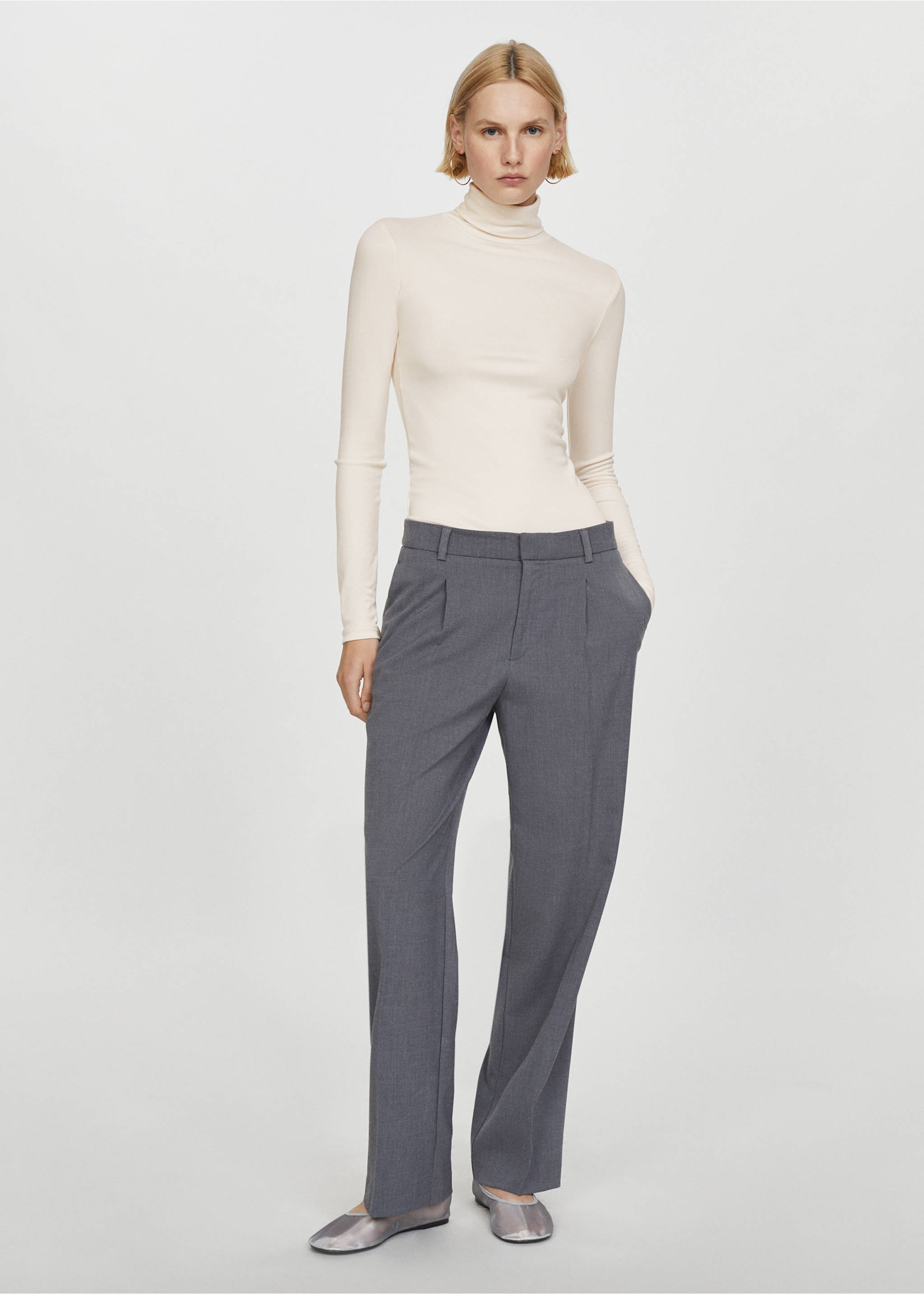 Modal turtleneck t-shirt - General plane, Off White. Ref: 67000462-00.