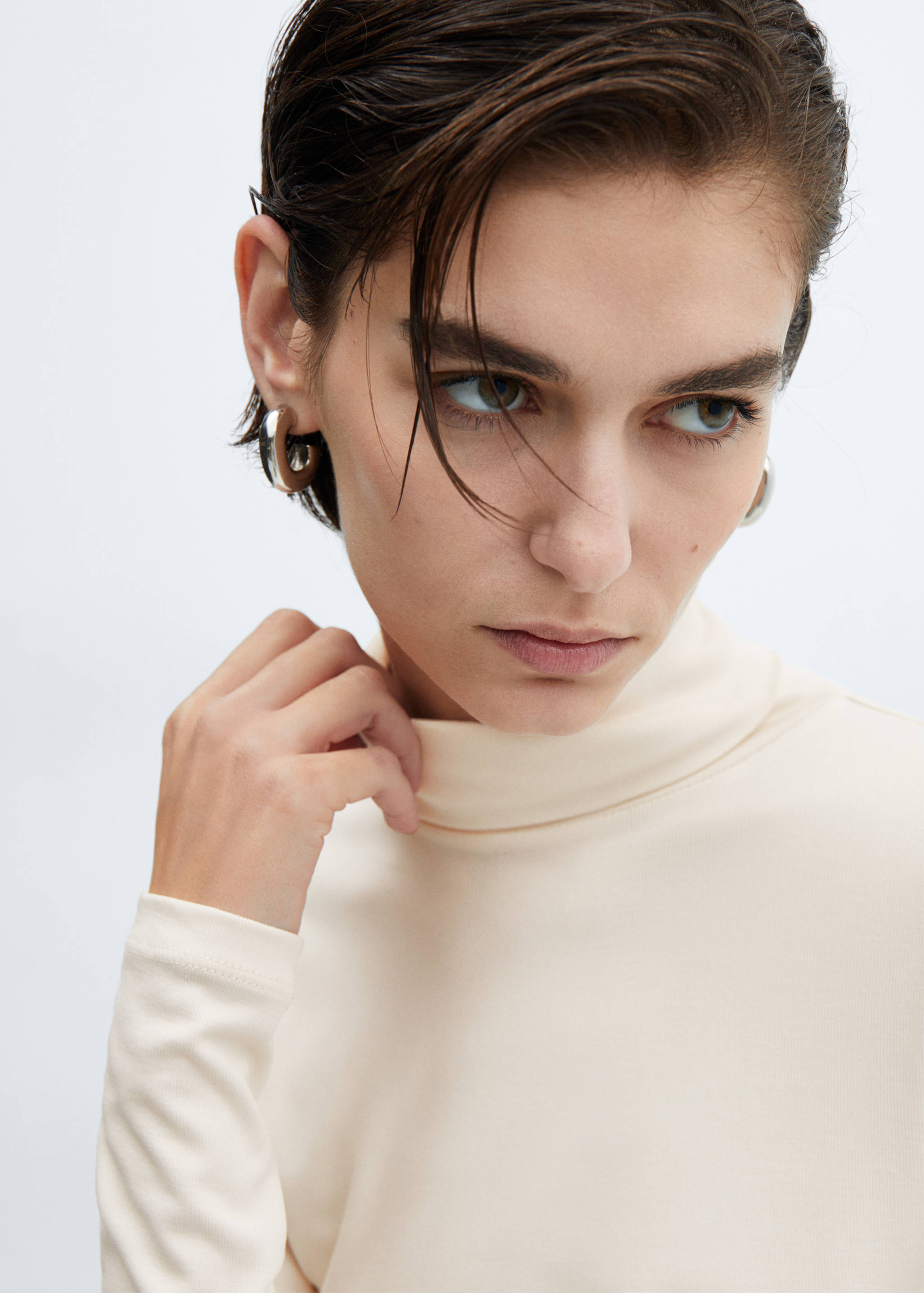 Modal turtleneck t-shirt - Details of the article 1