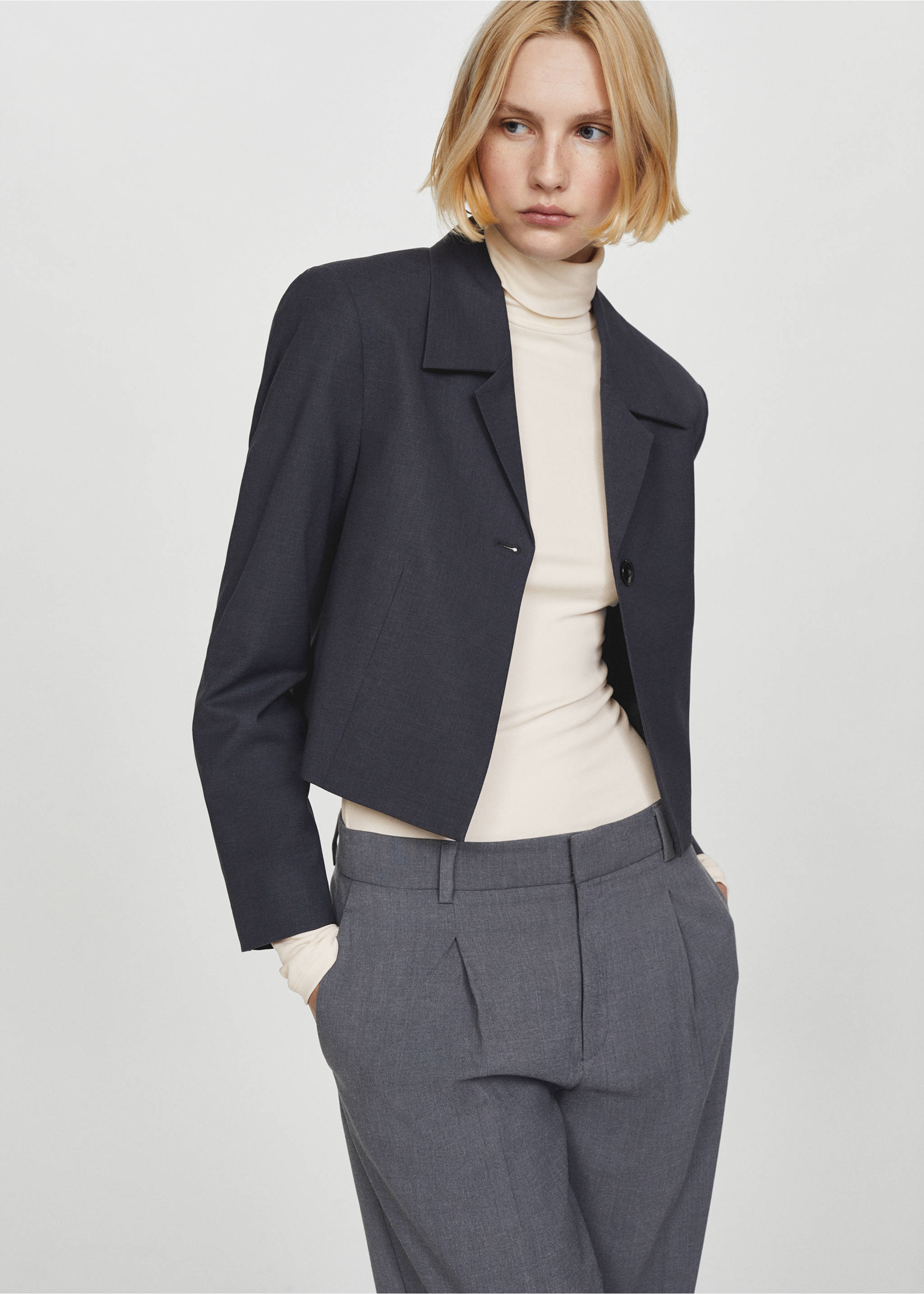 Modal turtleneck t-shirt - Details of the article 2, Off White. Ref: 67000462-00.