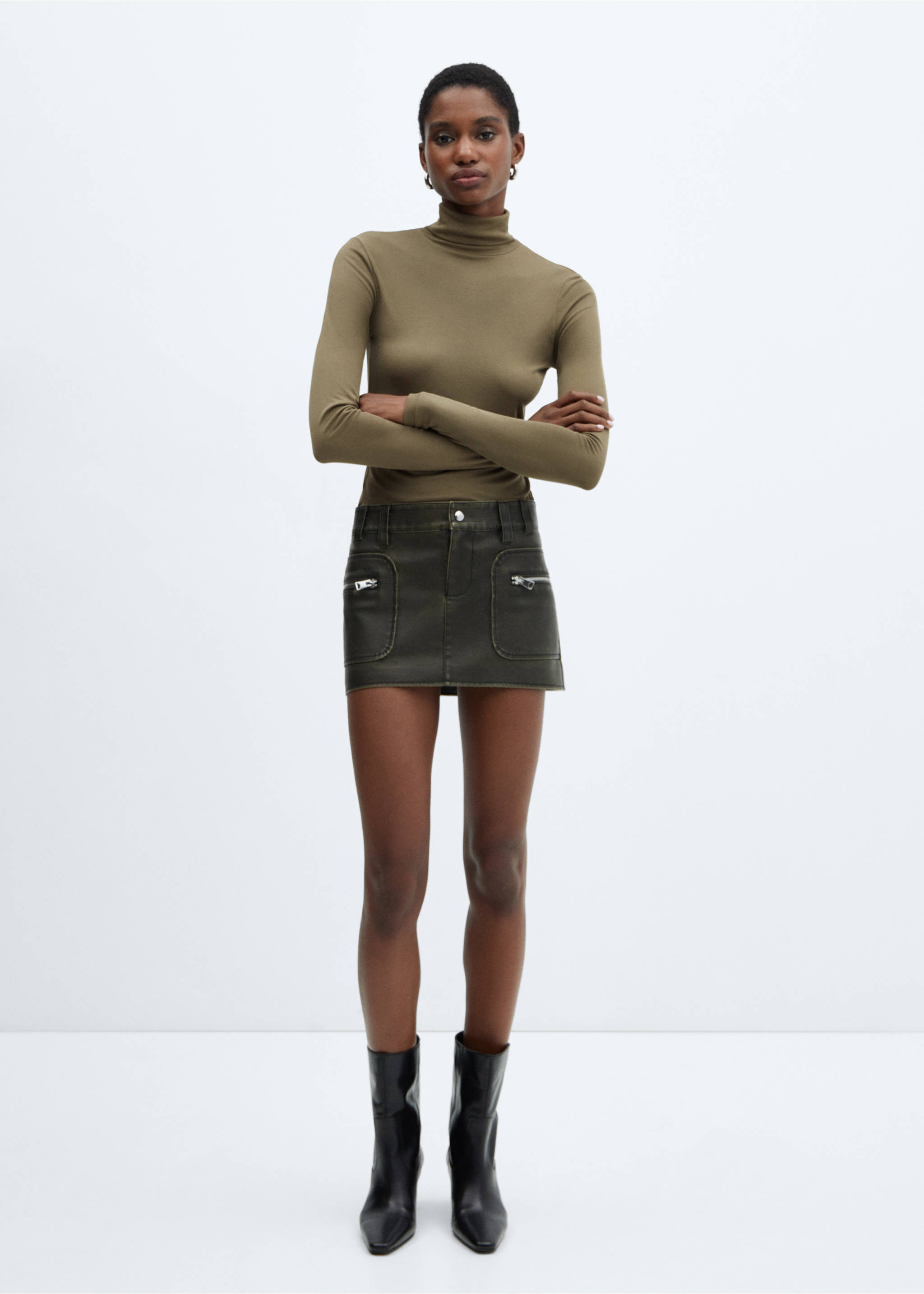 Modal turtleneck t-shirt - General plane, Khaki. Ref: 67000462-00.