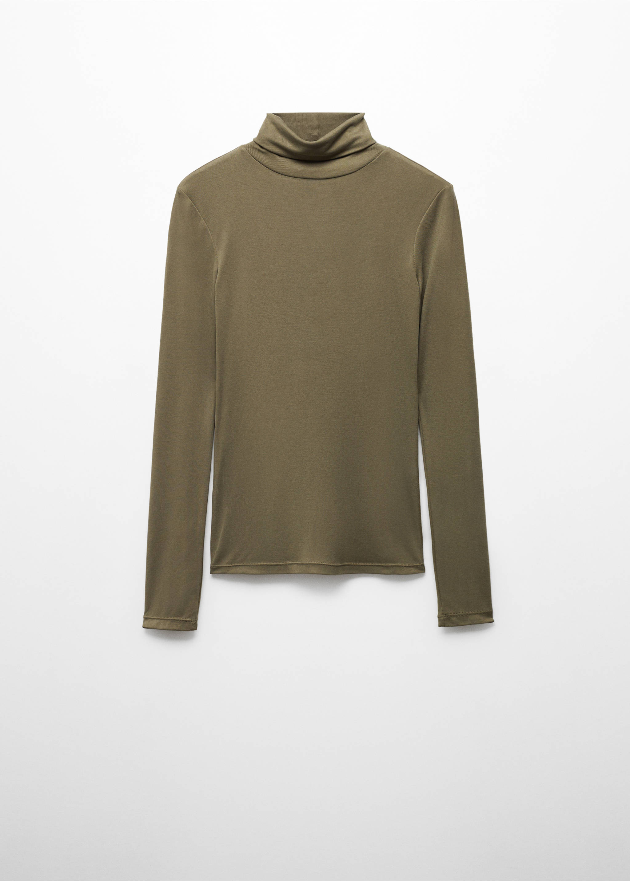 Modal turtleneck t-shirt - Article without model, Khaki. Ref: 67000462-00.