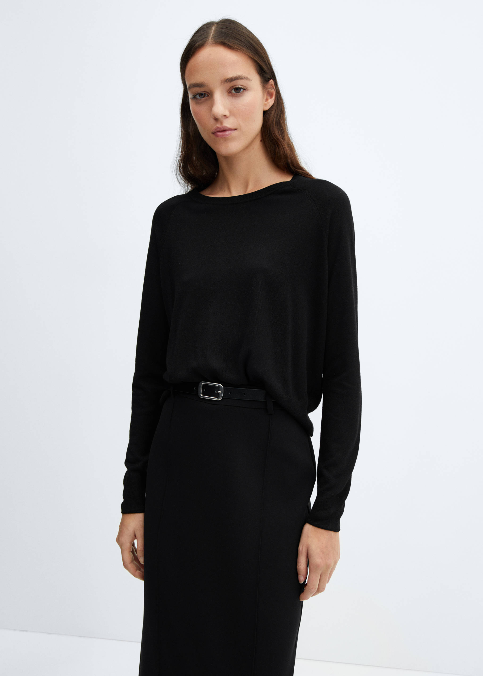 Pull-over maille fine col rond - Plan moyen