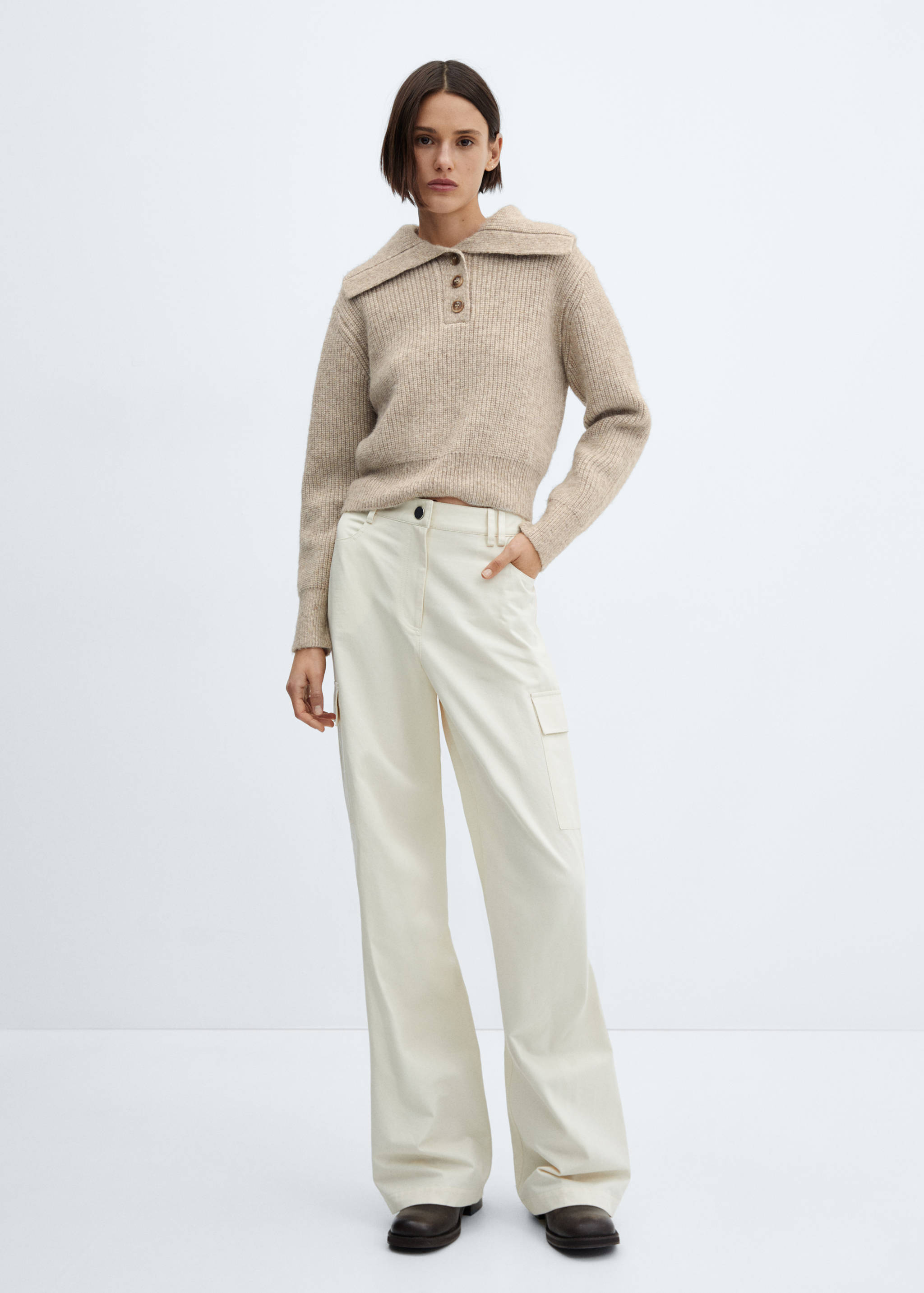 Strickpullover mit Reverskragen - Allgemeine Ansicht