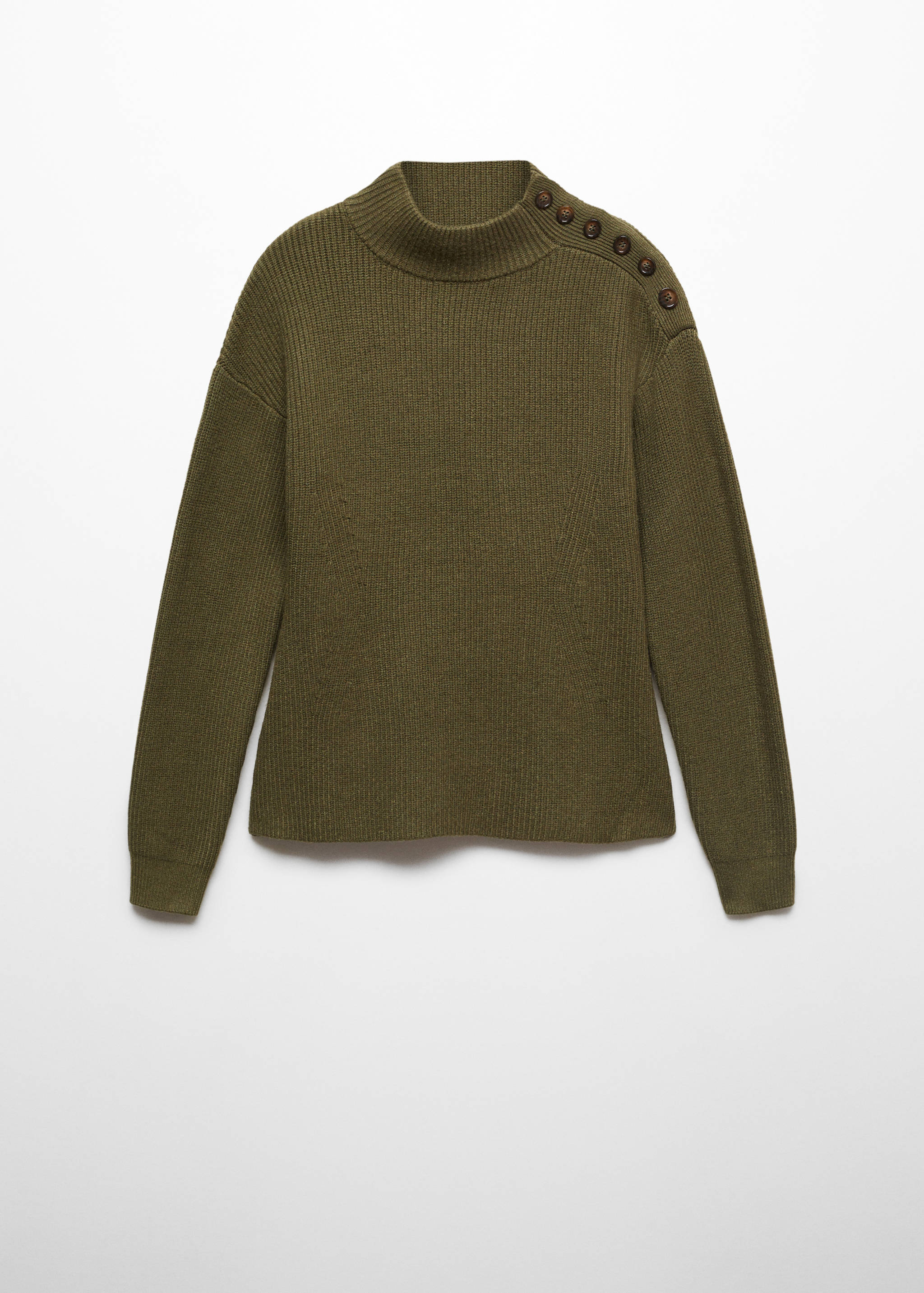 Shouder buttons ribbed sweater - Article without model