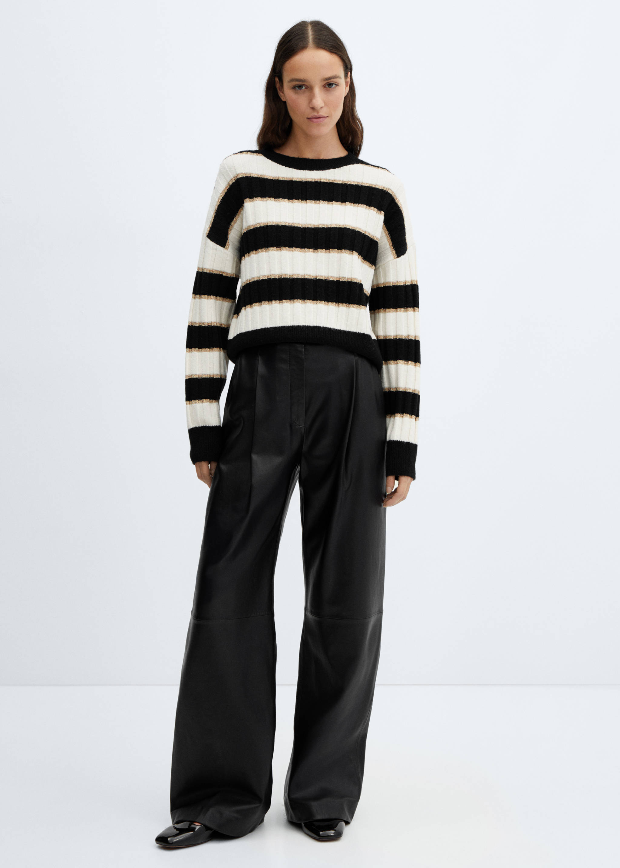 Lurex details striped sweater - General plane