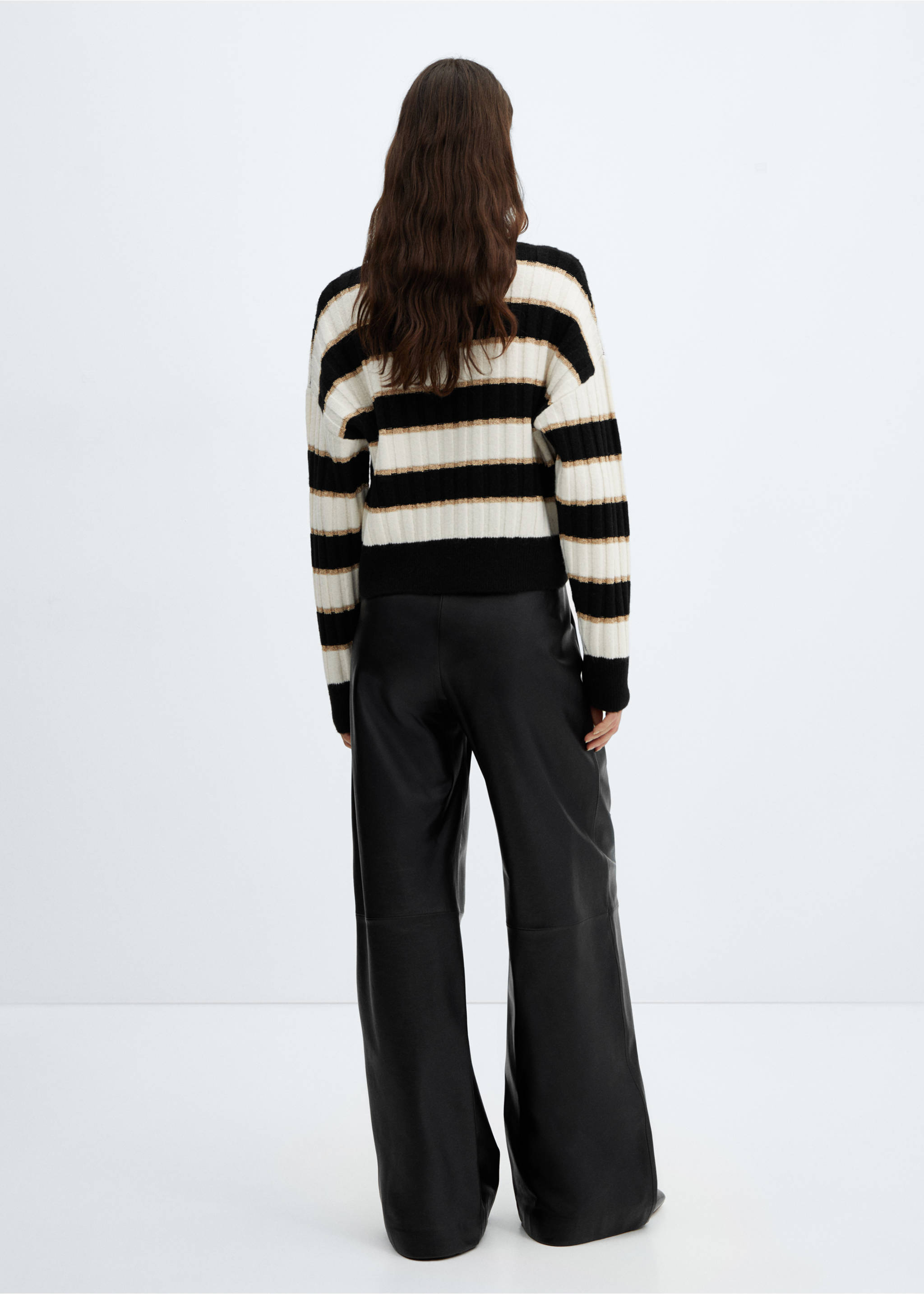 Lurex details striped sweater - Reverse of the article, Black. Ref: 67000474-00.