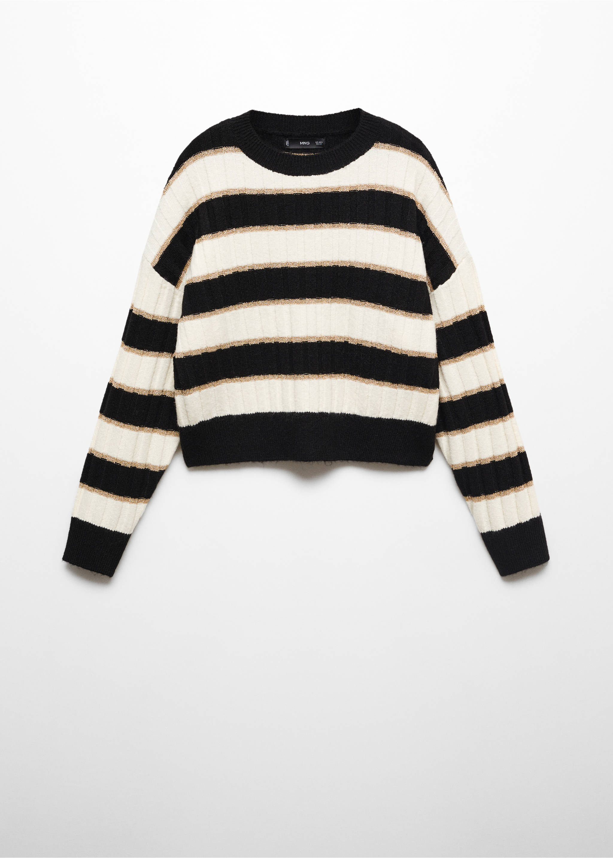 Lurex details striped sweater - Article without model, Black. Ref: 67000474-00.