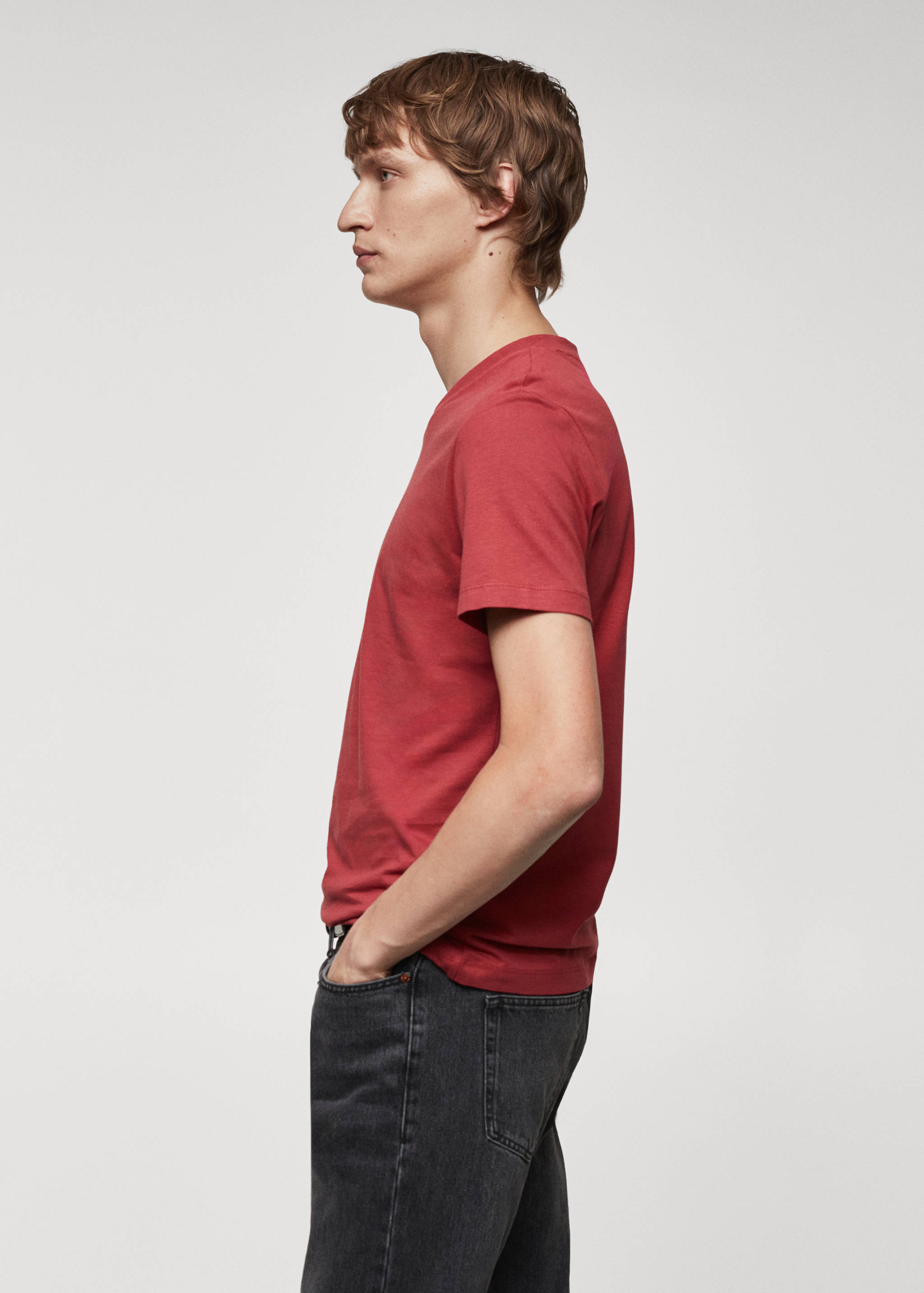 T-shirt col V 100 % coton - Détail de l'article 1