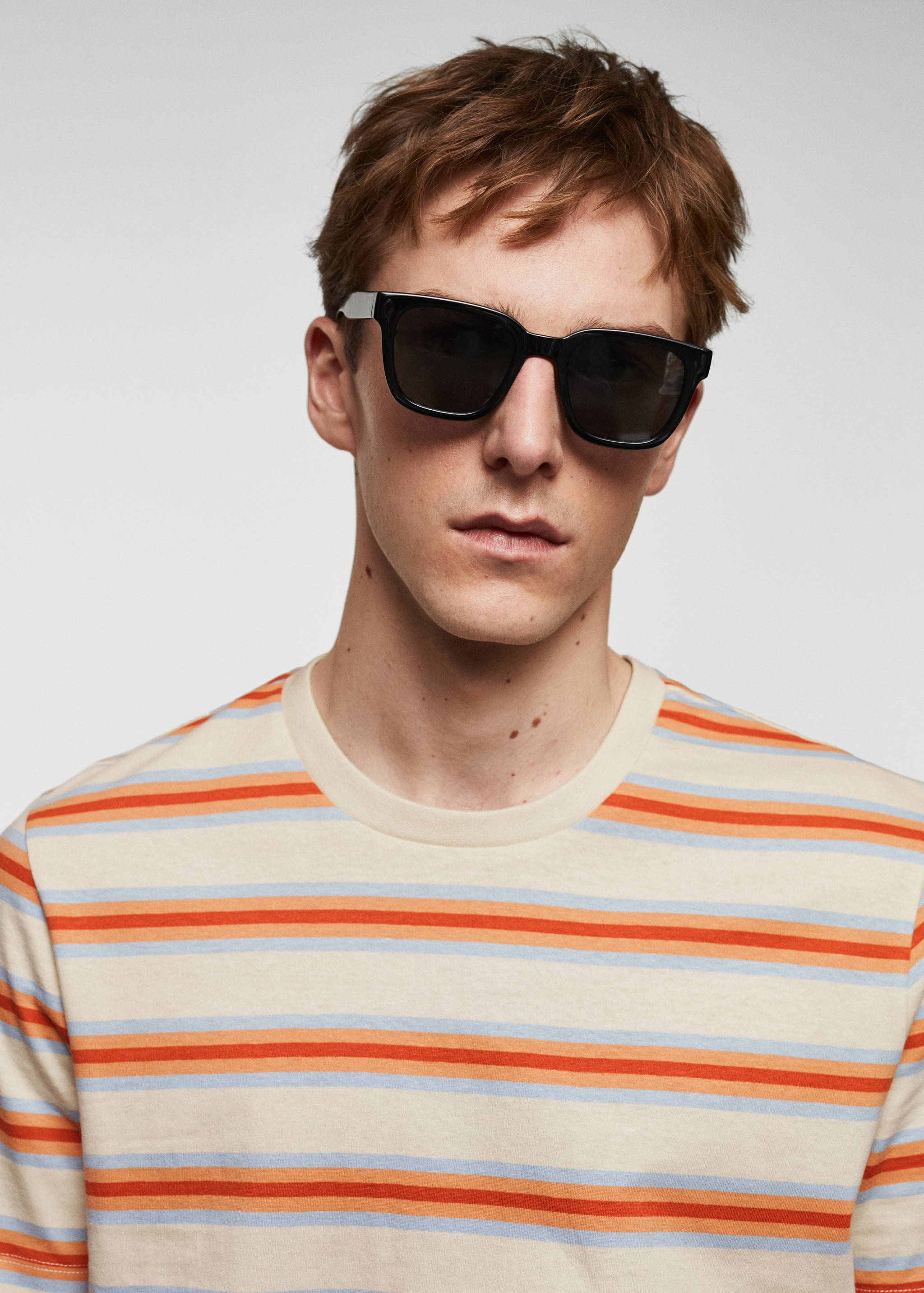 Striped 100% cotton t-shirt - Details of the article 1