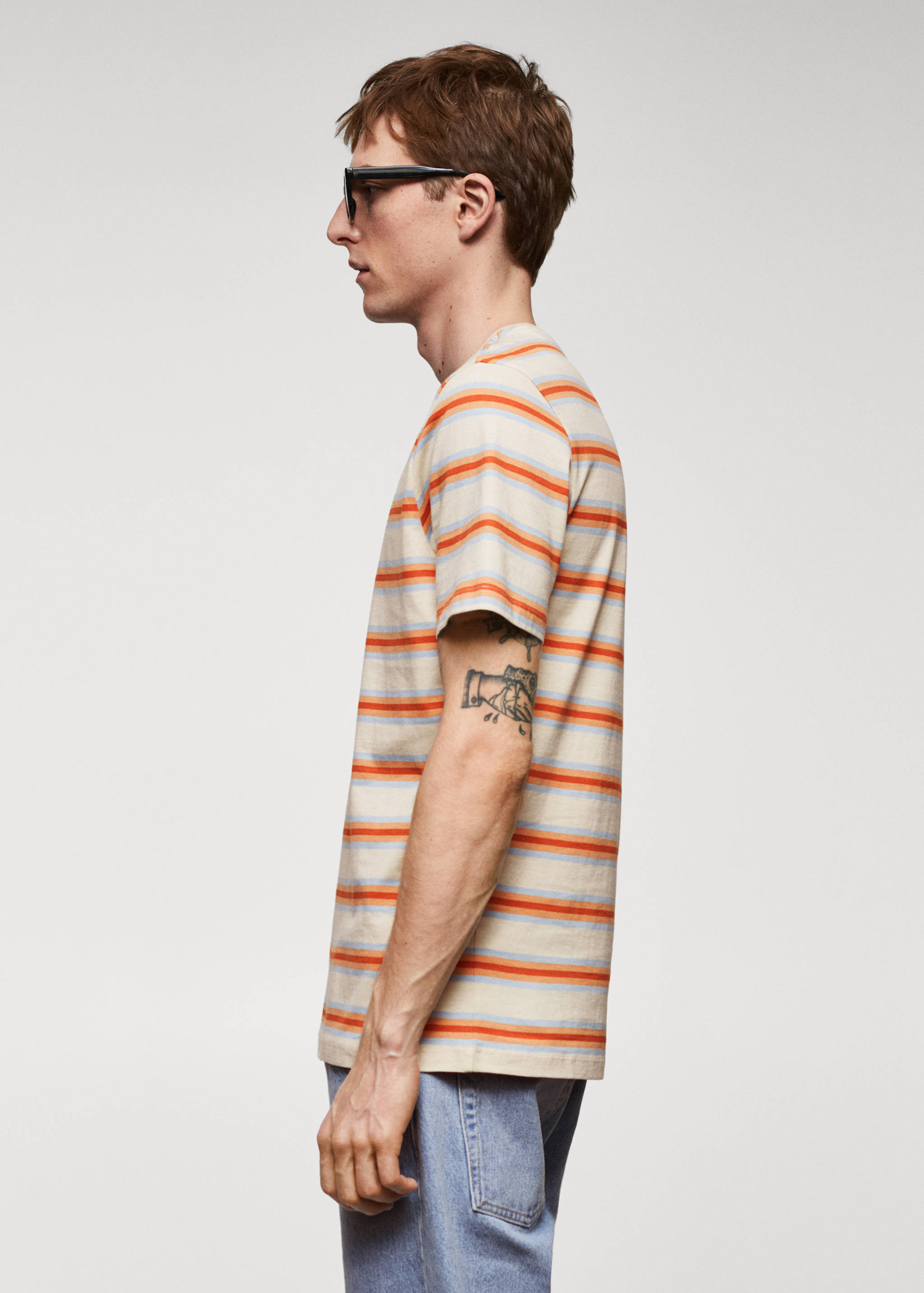 Striped 100% cotton t-shirt - Details of the article 2