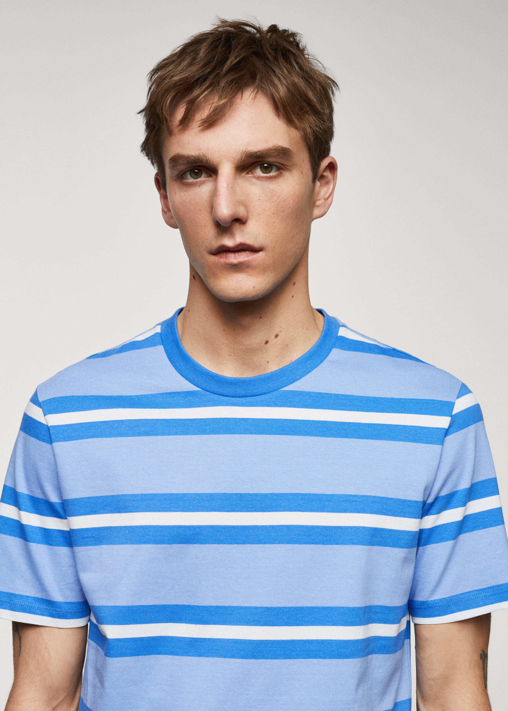 Striped 100% cotton t-shirt - Details of the article 1