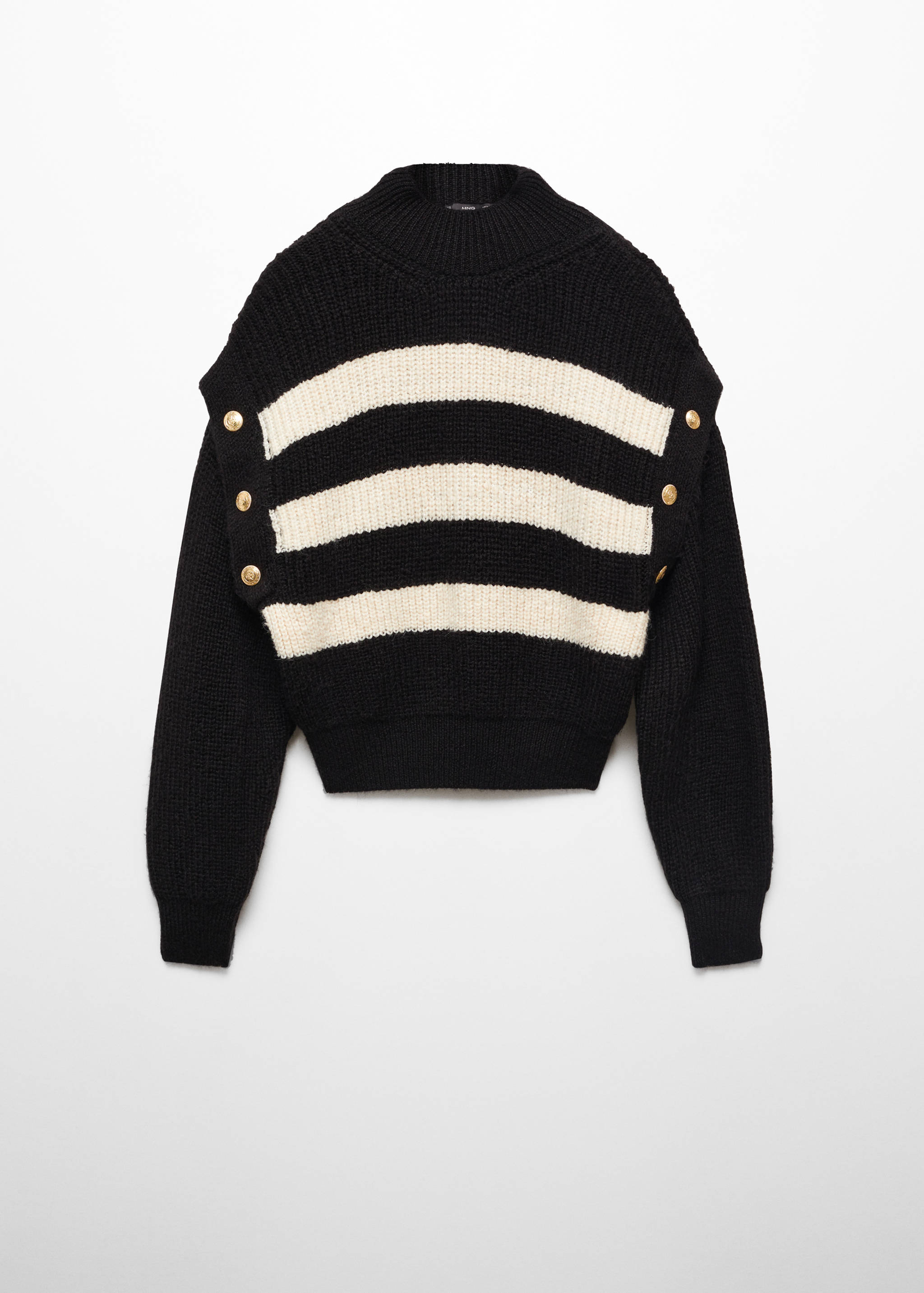 Gestreifter Pullover mit Knöpfen - Artikel ohne Model