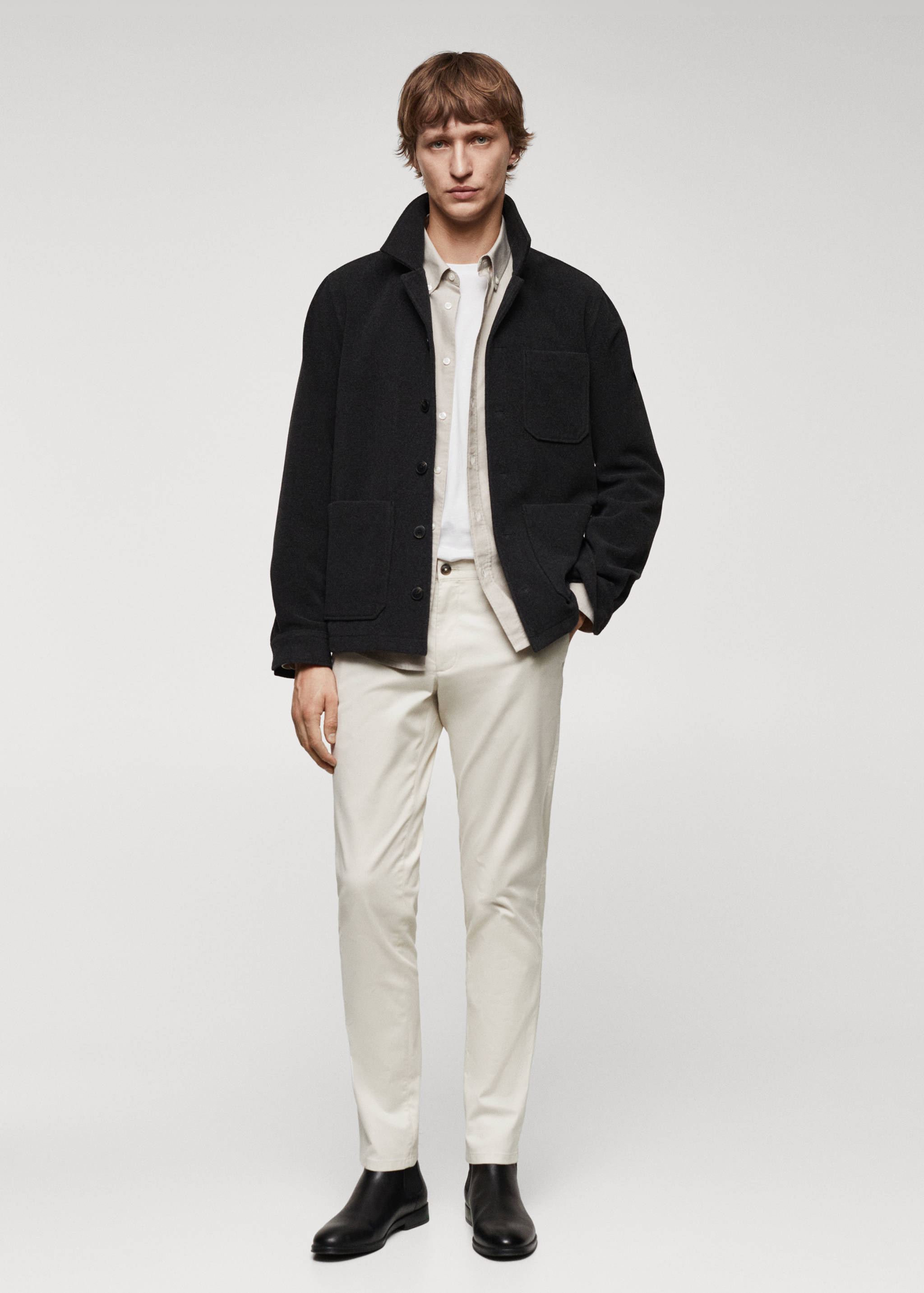 Pantalons xinesos slim fit sarja - Pla general