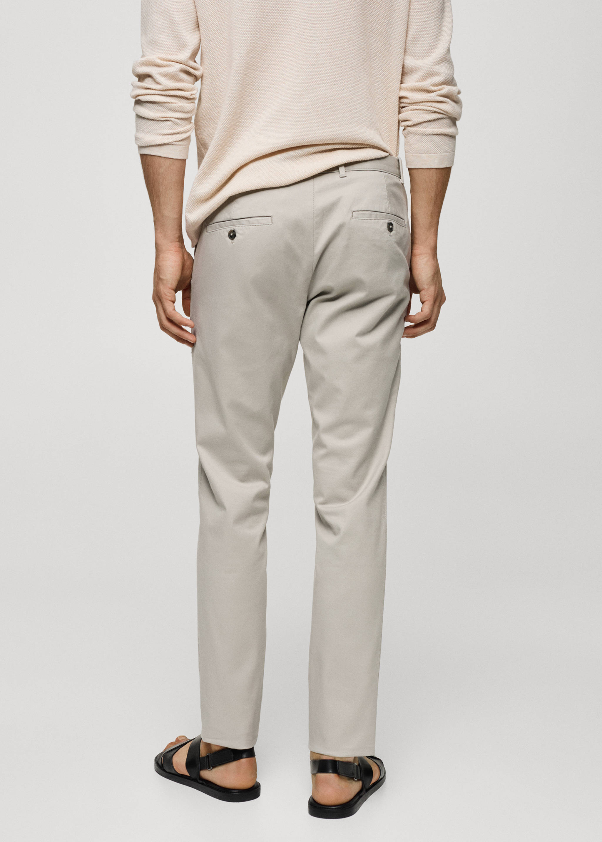 Slim fit serge chino trousers - Reverse of the article