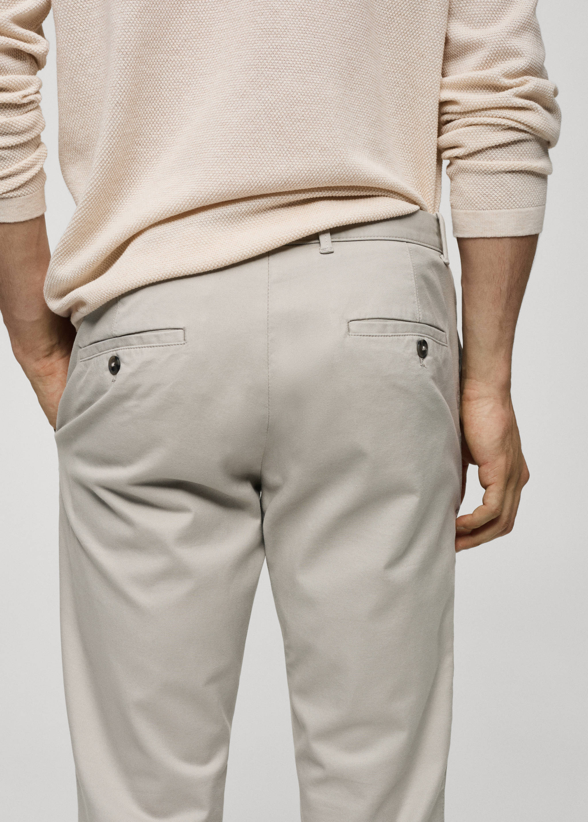 Slim fit serge chino trousers - Details of the article 4