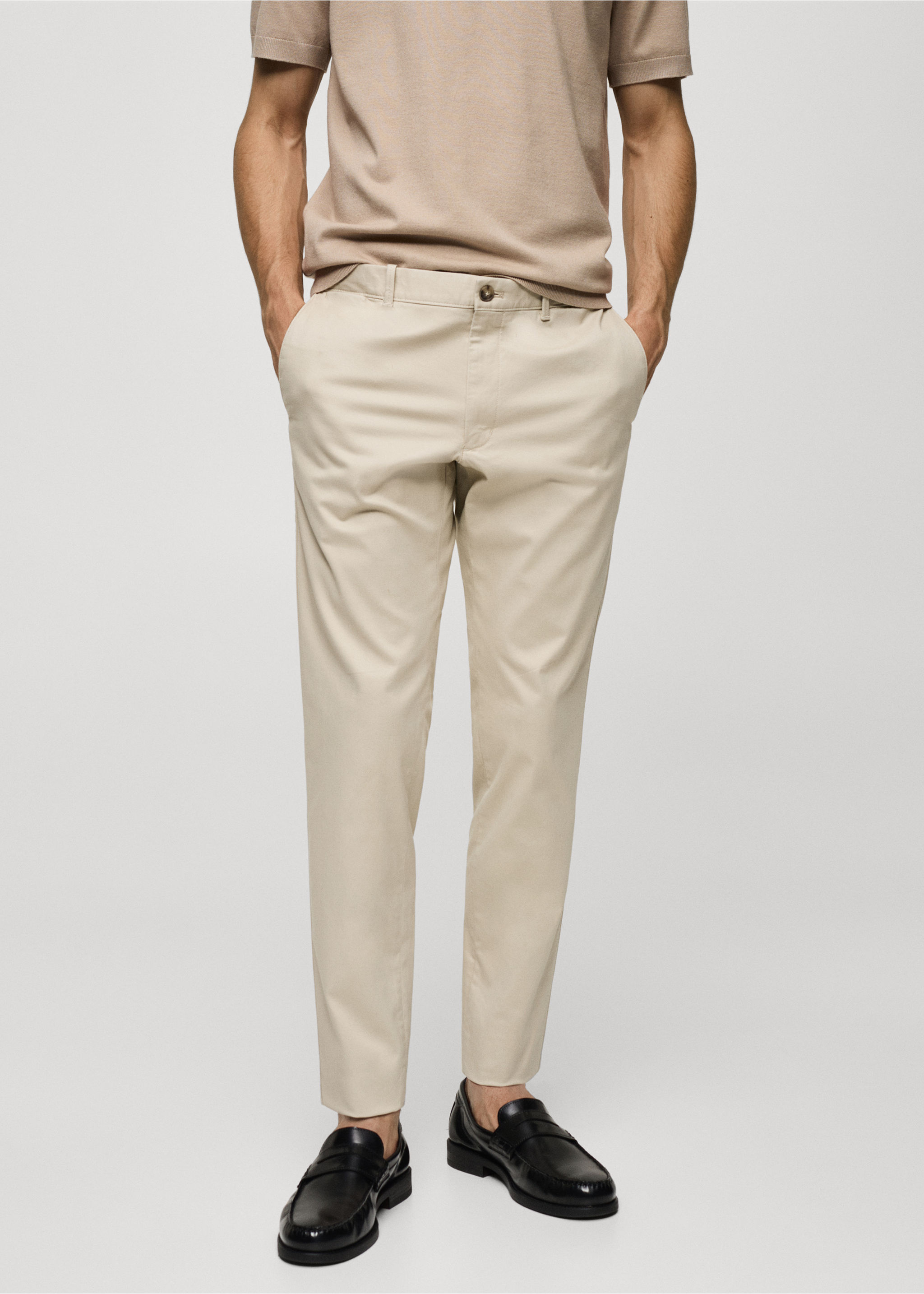 Slim fit serge chino trousers - Medium plane