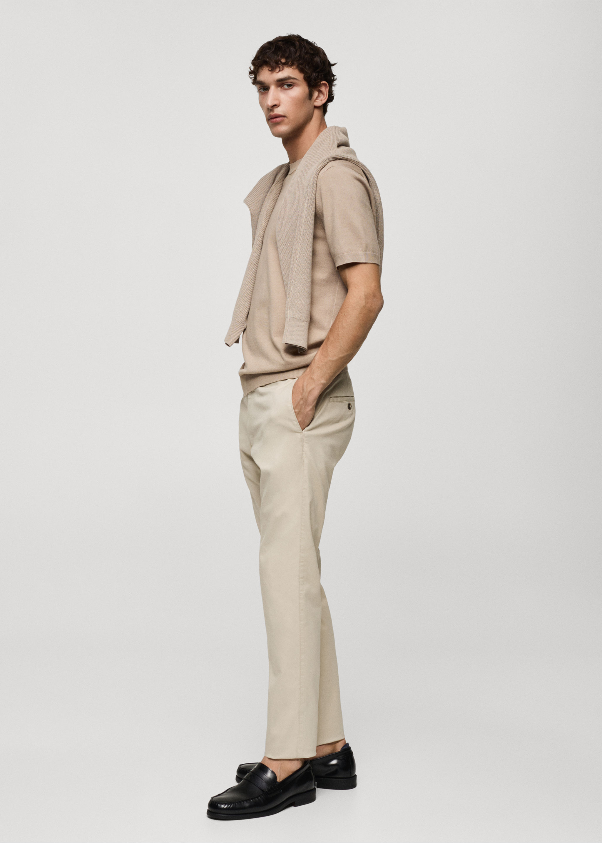 Slim fit serge chino trousers - Details of the article 2