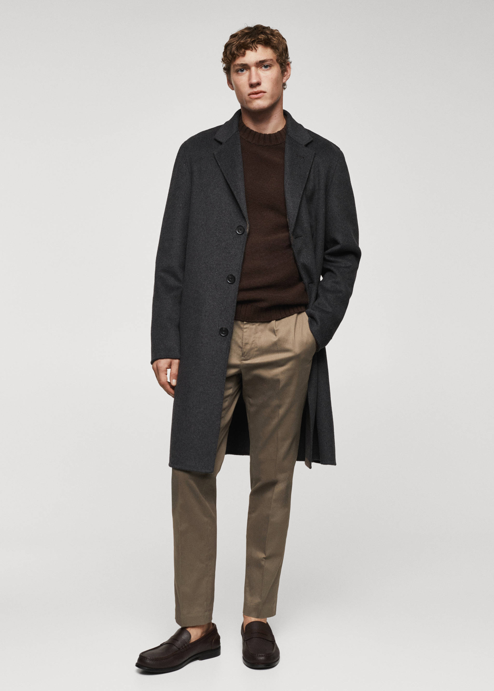 Pantalon coton slim-fit pinces - Plan général