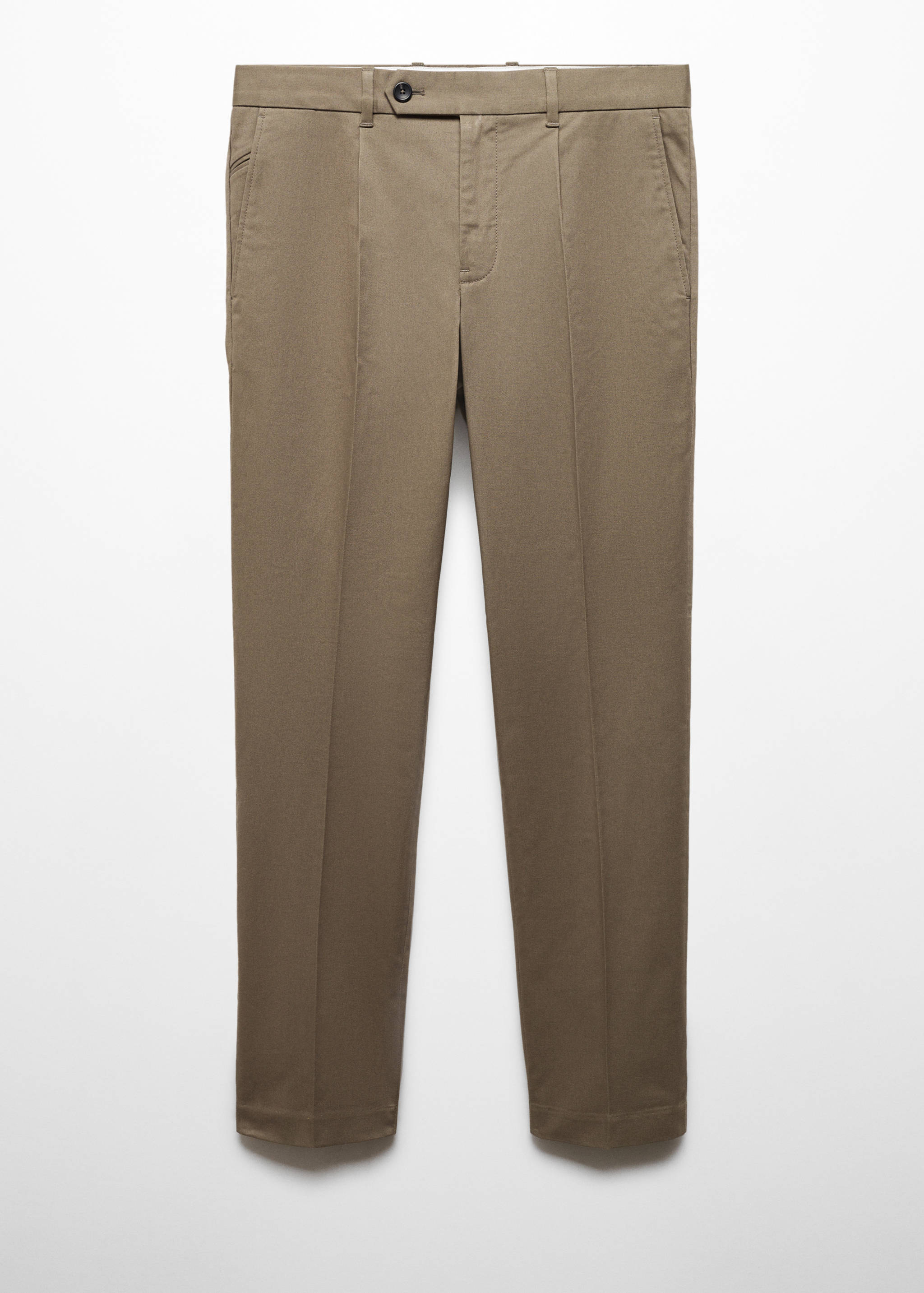Slim-fit cotton pleated trousers - Article without model