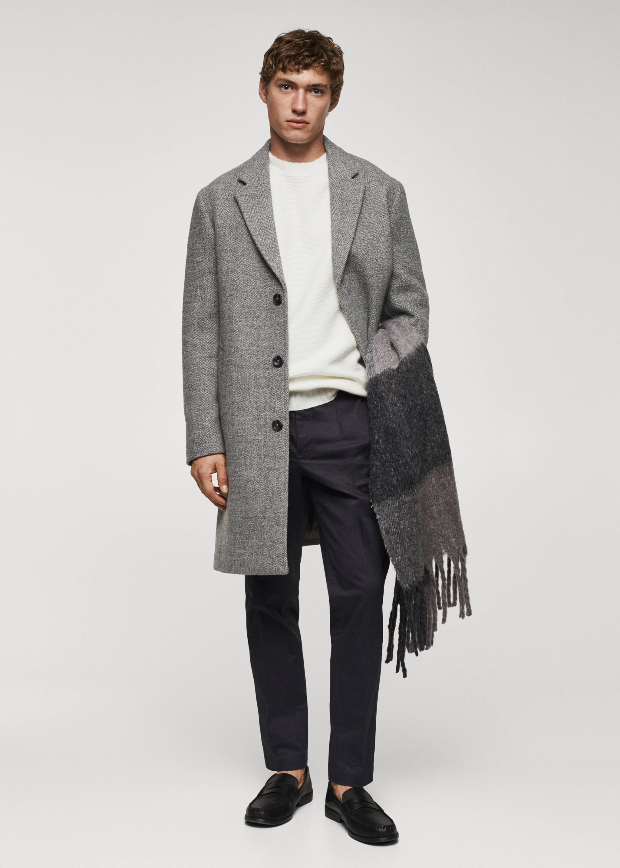 Pantalon coton slim-fit pinces - Plan général